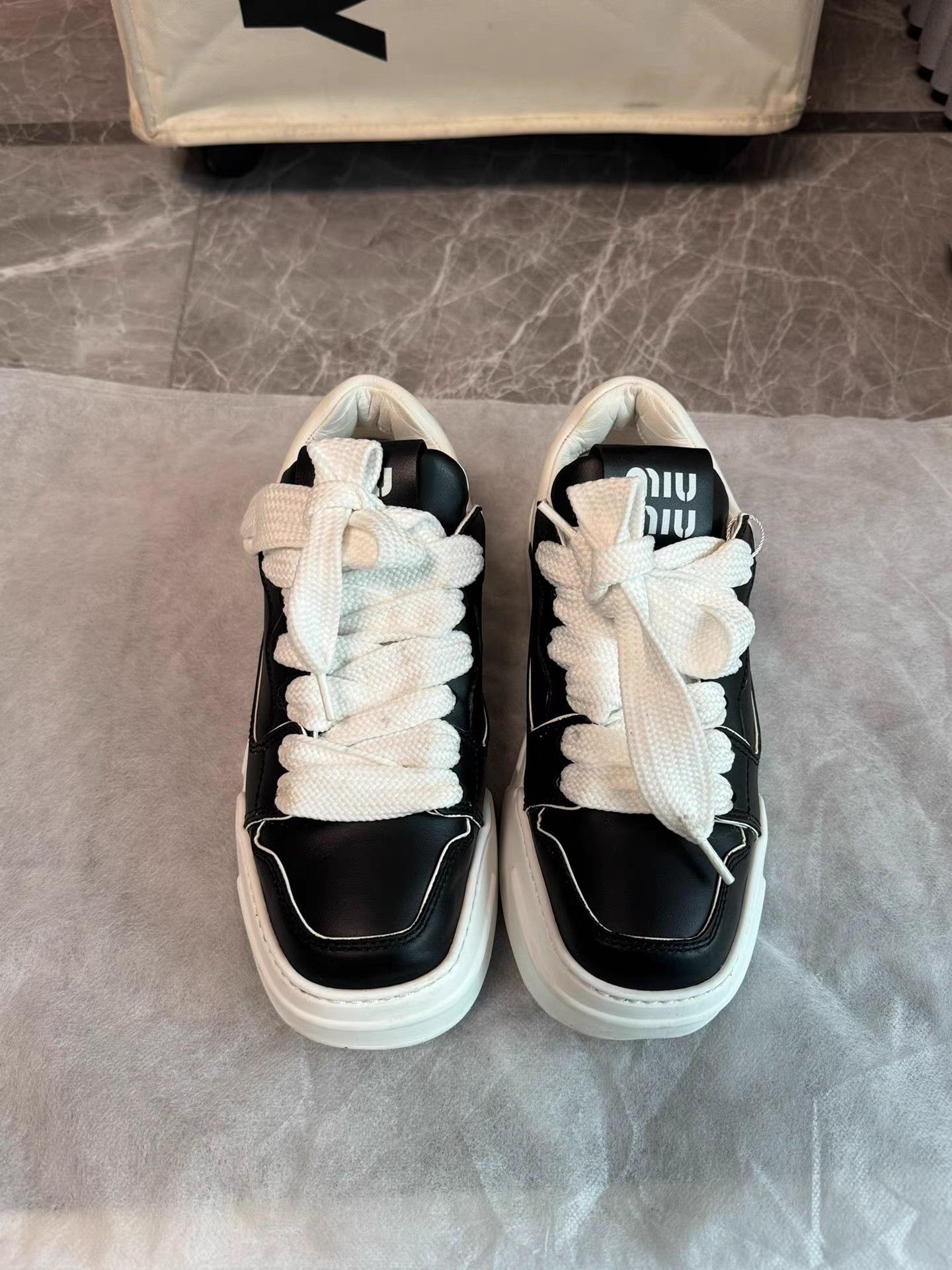 Miu Miu MiuMiu Black & White Panda Sneakers K6 Size US 6 / IT 36 - 2 Thumbnail