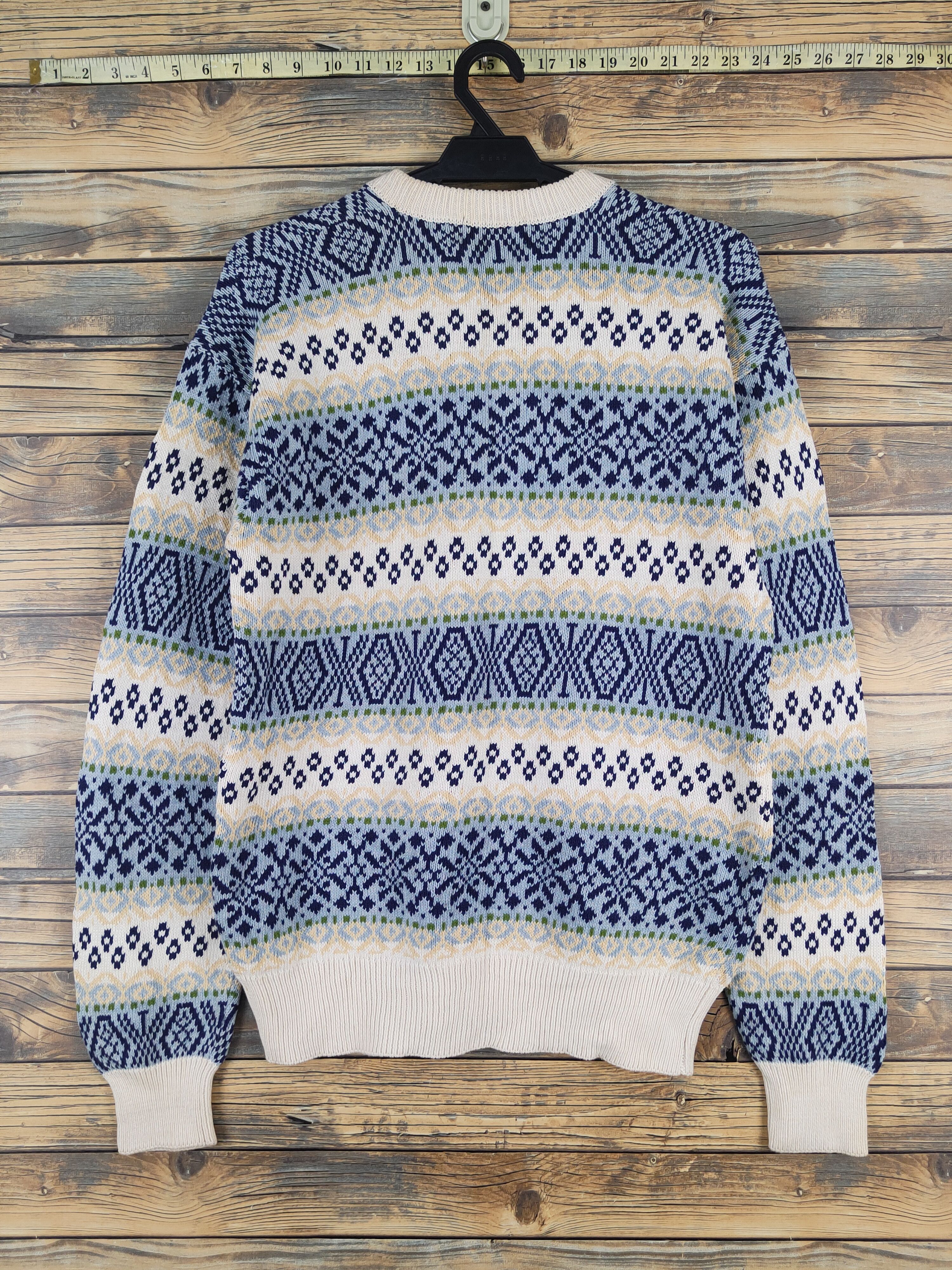 Takeo Kikuchi Takeo Kikuchi Cream Blue Knitwear Sweaters #W1229 Size US M / EU 48-50 / 2 - 7 Thumbnail