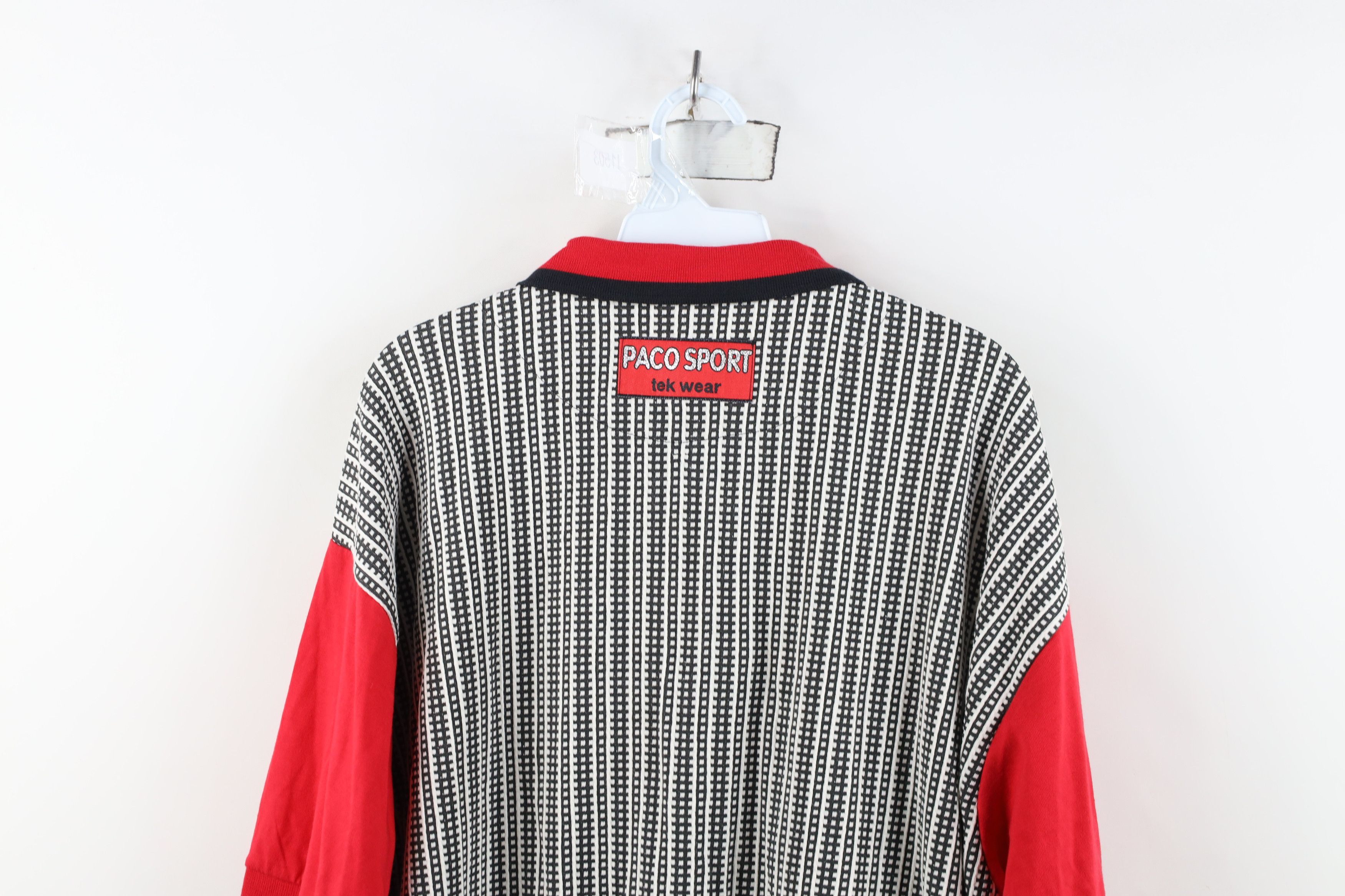 Vintage Deadstock Vintage 90s Streetwear Striped Baggy Half Zip Polo Size US L / EU 52-54 / 3 - 12 Thumbnail