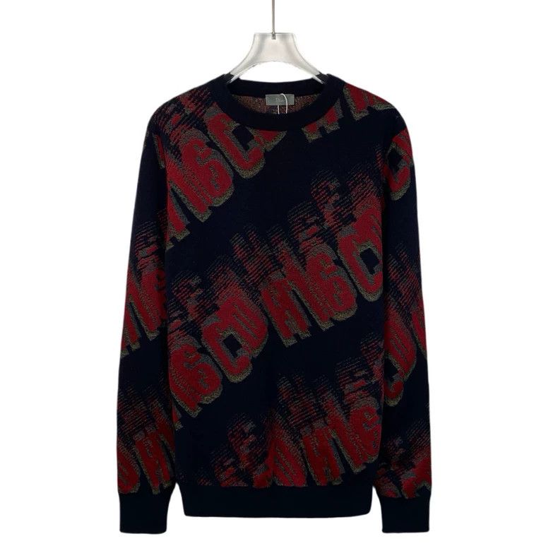 Dior Dior Red letter full print round-neck wool knitted sweater Size US S / EU 44-46 / 1 - 1 Thumbnail