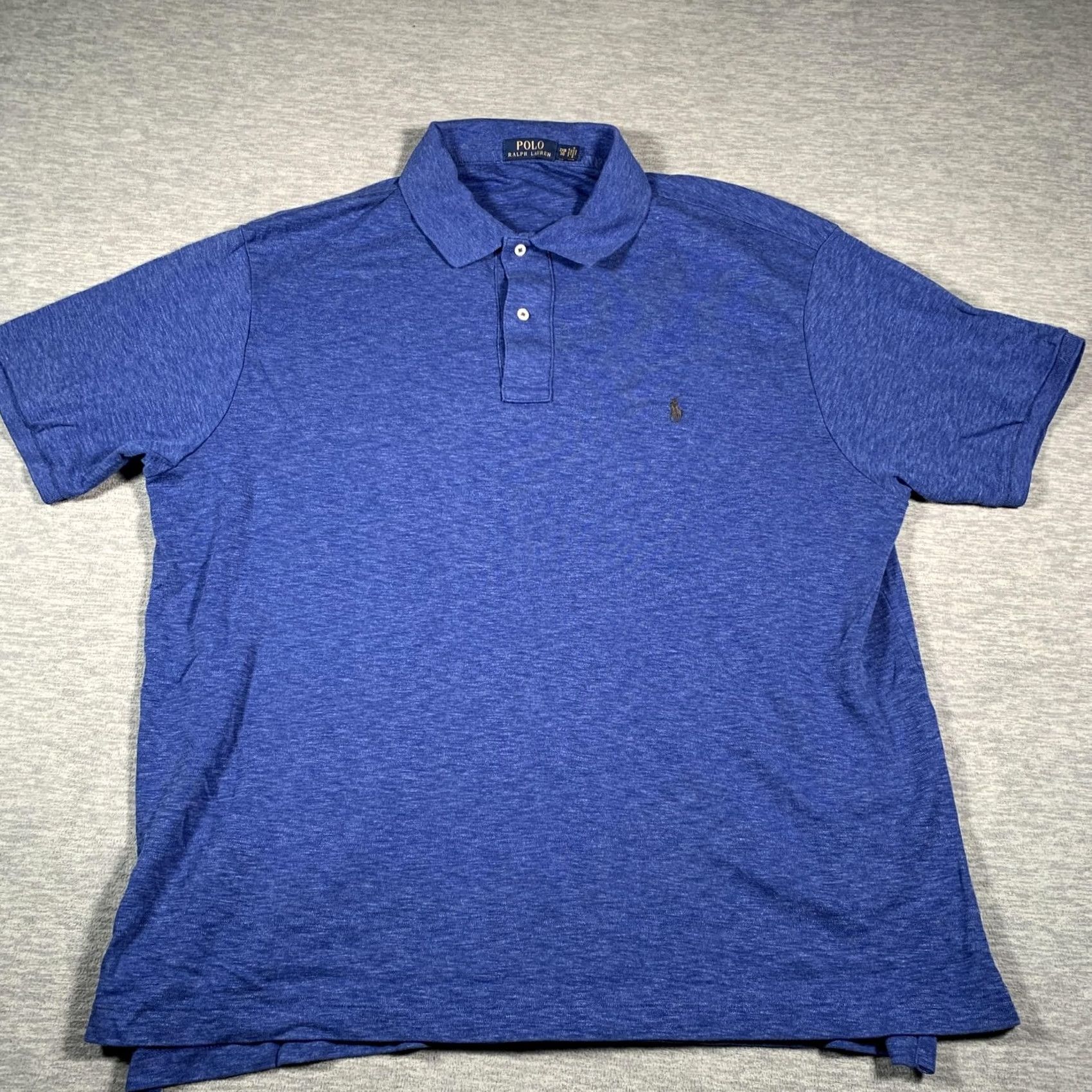 Polo Ralph Lauren Polo Ralph Lauren Polo Shirt Mens 2XL Big & Tall Heather Blue Embroidered Pony Short Sleeve Casual Golf Prep Shirt Mens Big 2X Size US XXL / EU 58 / 5 - 2 Thumbnail