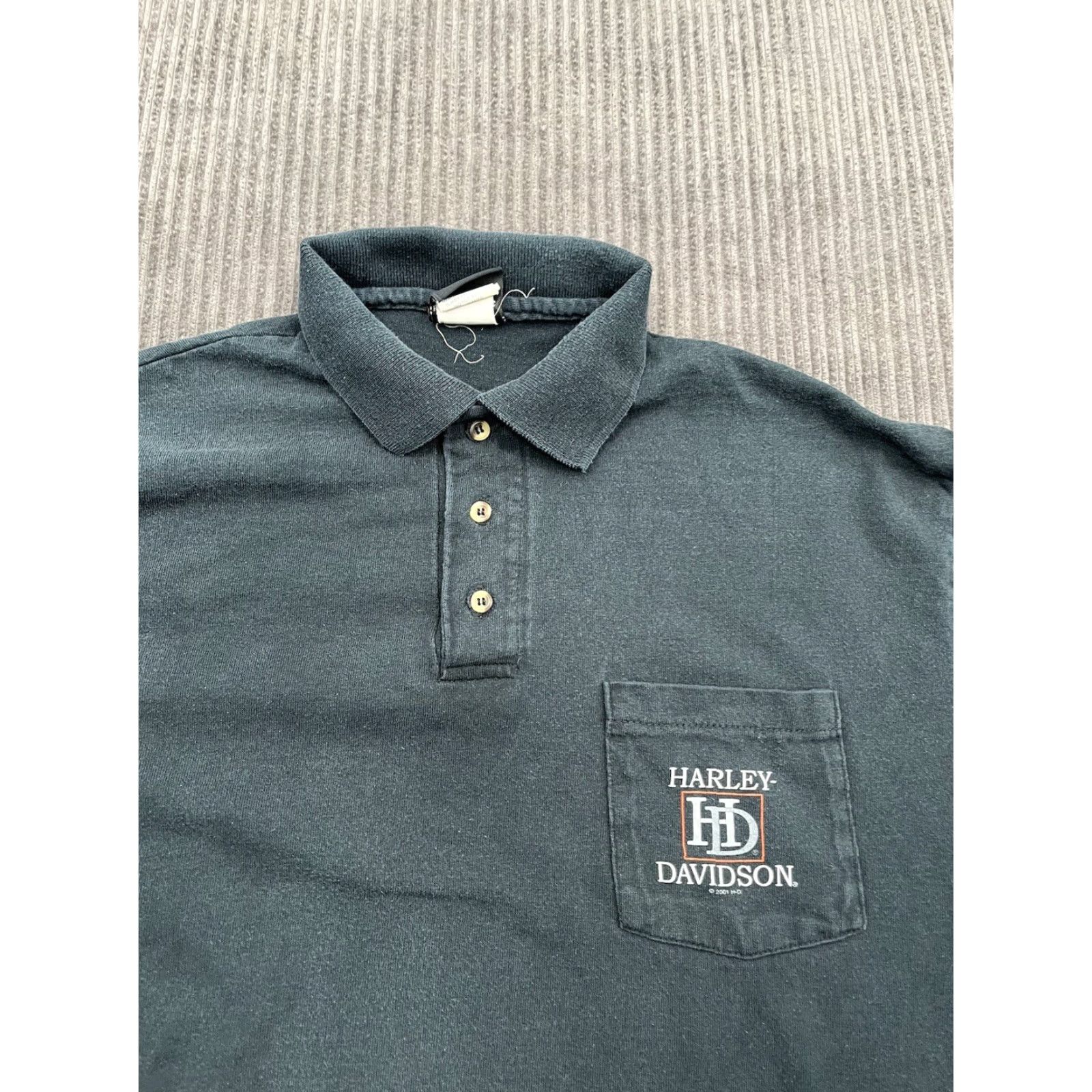 Harley Davidson VINTAGE Harley-Davidson Polo Shirt Men L Black Cotton Motorcycle Biker Shirt Size US L / EU 52-54 / 3 - 6 Thumbnail