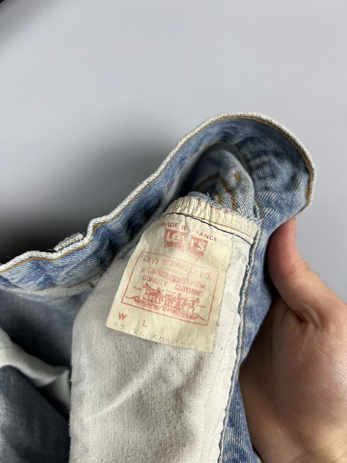 Levi's Vintage patchwork levi's 501 made in France 🇫🇷 denim shorts Size 27" / US 4 / IT 40 - 10 Thumbnail