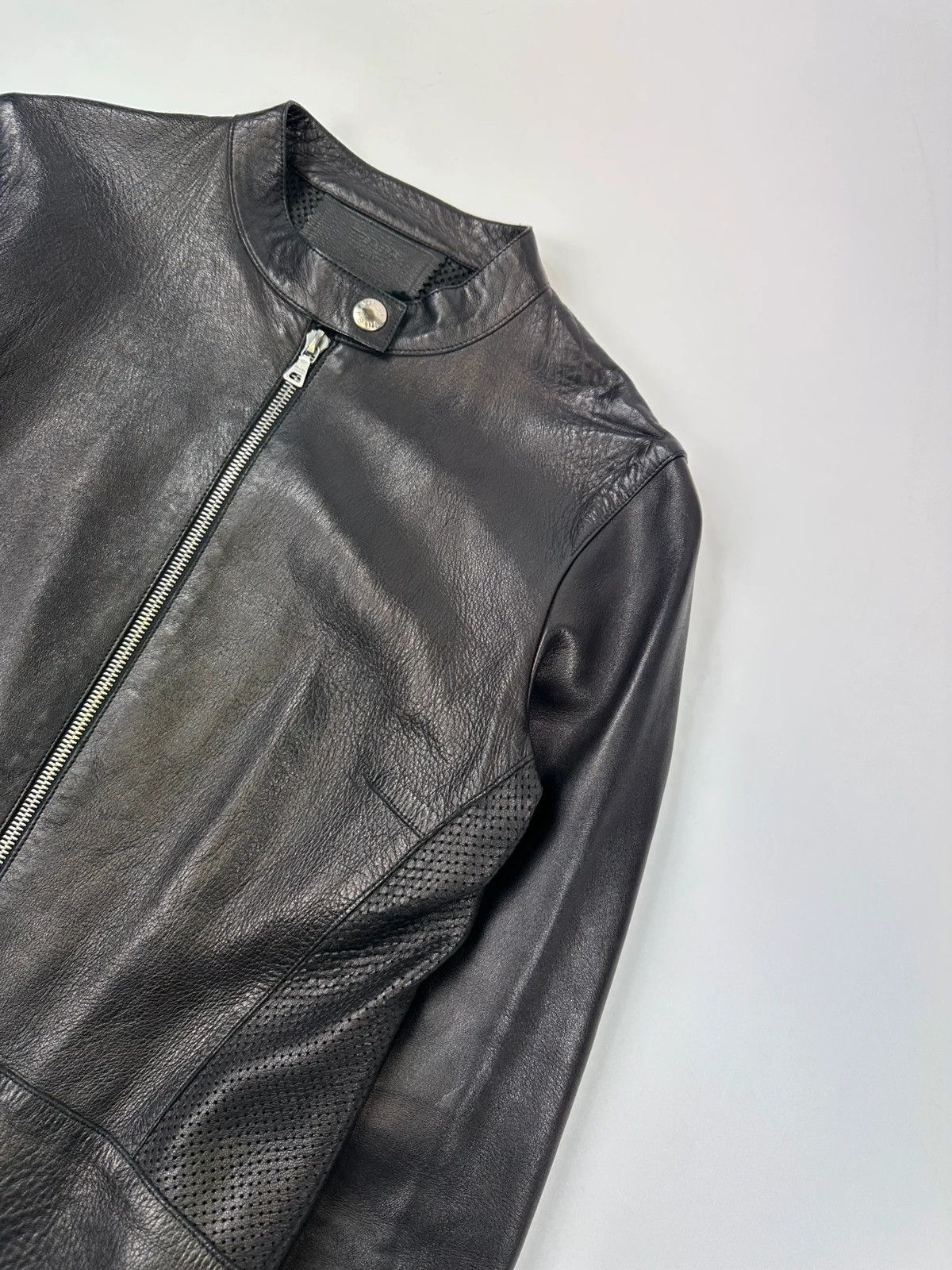 Prada Prada Milano FW1999 Black Perforated Leather Jacket Size S / US 4 / IT 40 - 3 Thumbnail