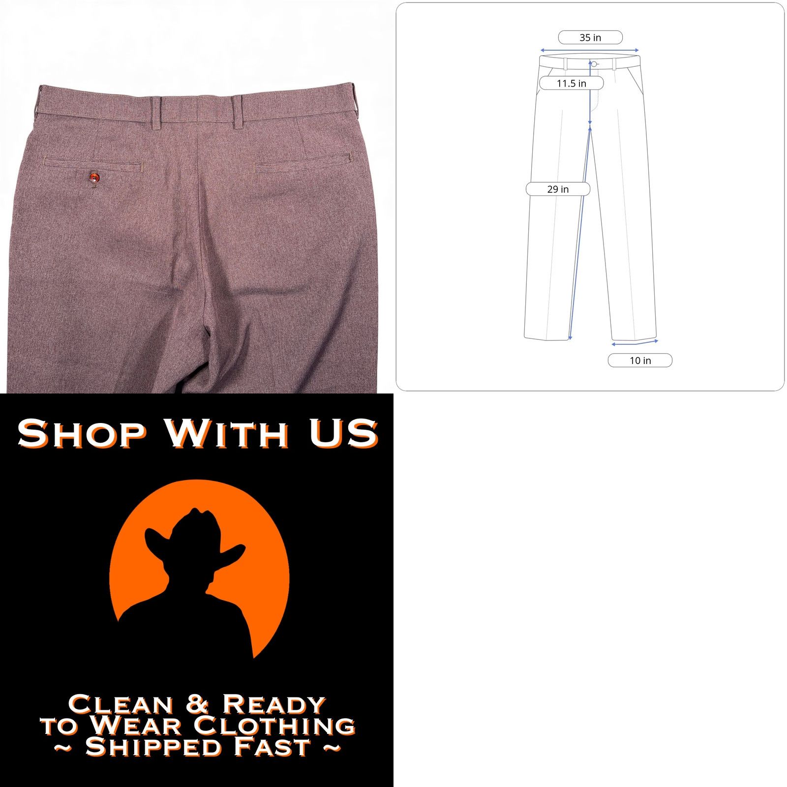 Levi's VINTAGE Levi's Dress Pants Mens 35x29 Brown Slacks Flare 70s Action Talon Zip Hook & Eye Size US 35 - 8 Thumbnail