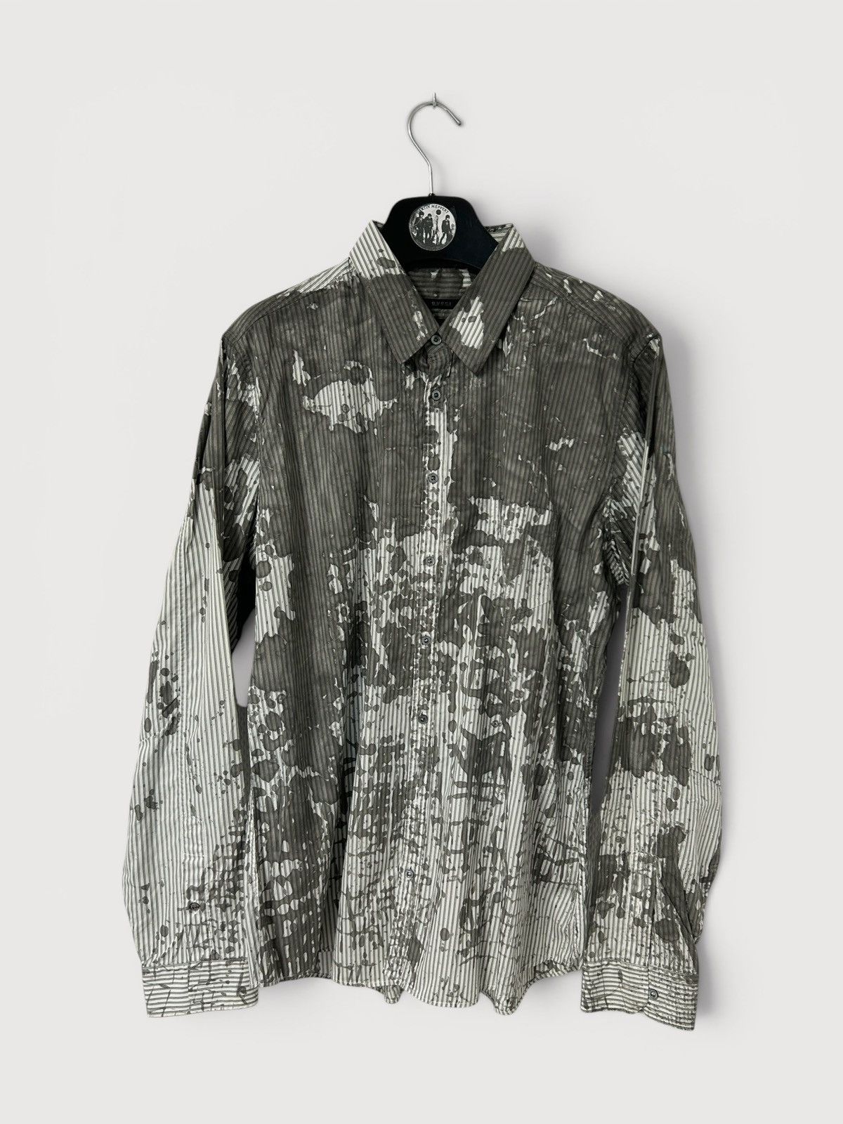 Gucci SS2013 Paint Splatter Striped Shirt Size US L / EU 52-54 / 3 - 1 Thumbnail