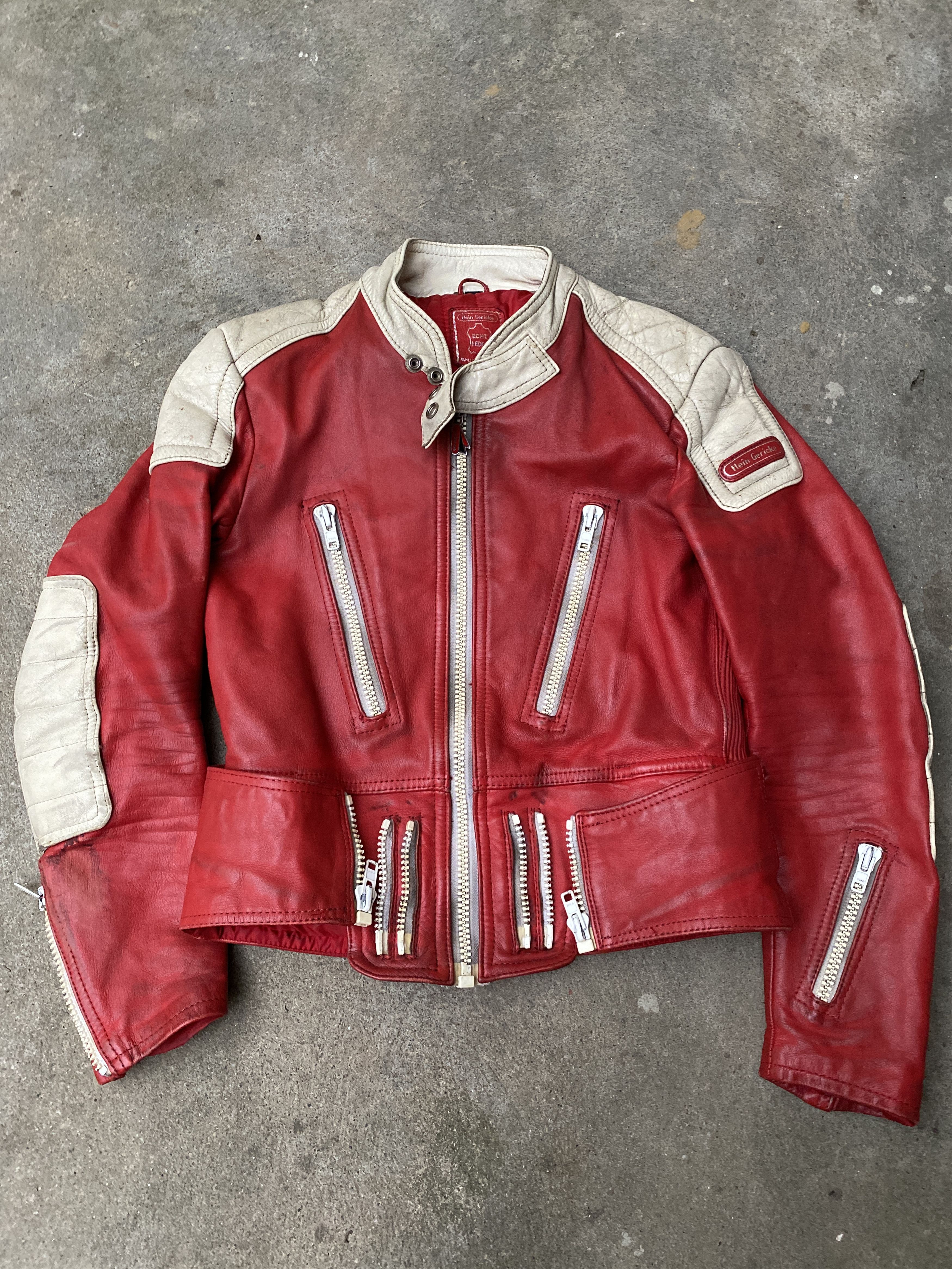 Hein gericke red 2025 leather jacket