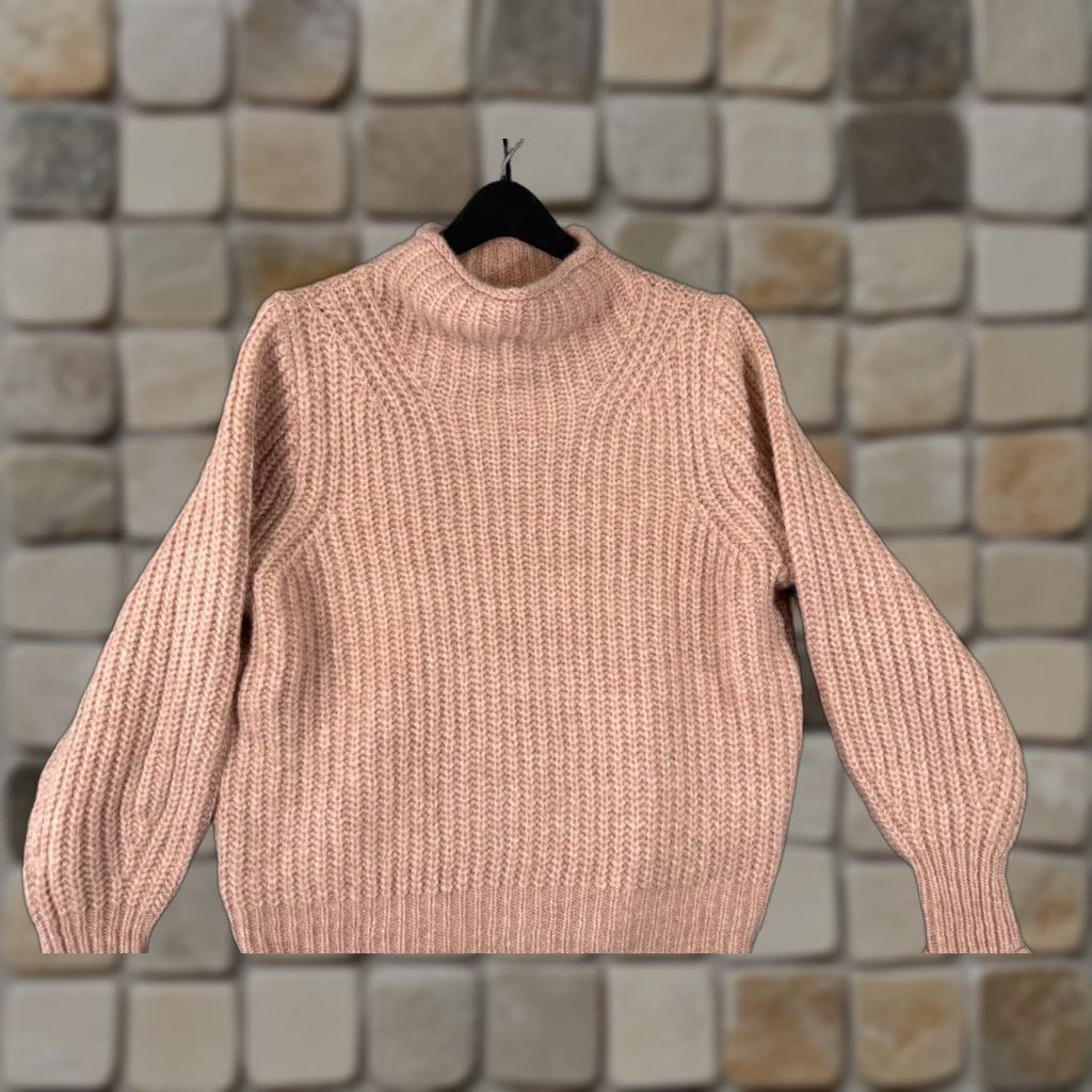 Madewell Madewell Pullover Sweater Womens S Pink Wool Blend Mock Neck Chunky-Knit Long Sleeve Womens Size S / US 4 / IT 40 - 1 Thumbnail