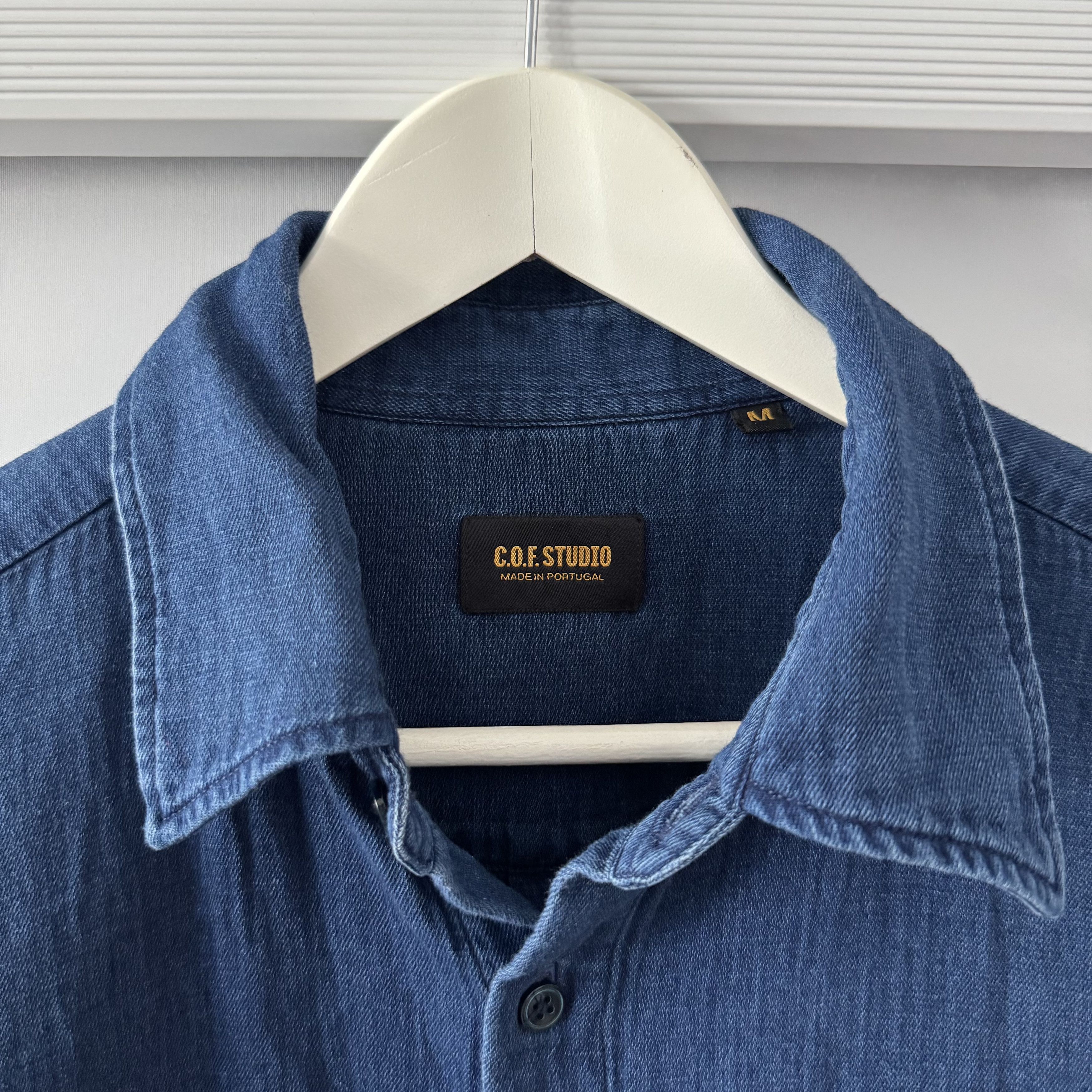 C.O.F. Studio Men's C.O.F Studio Denim Cotton Blue Shirt Size M Size US M / EU 48-50 / 2 - 5 Thumbnail