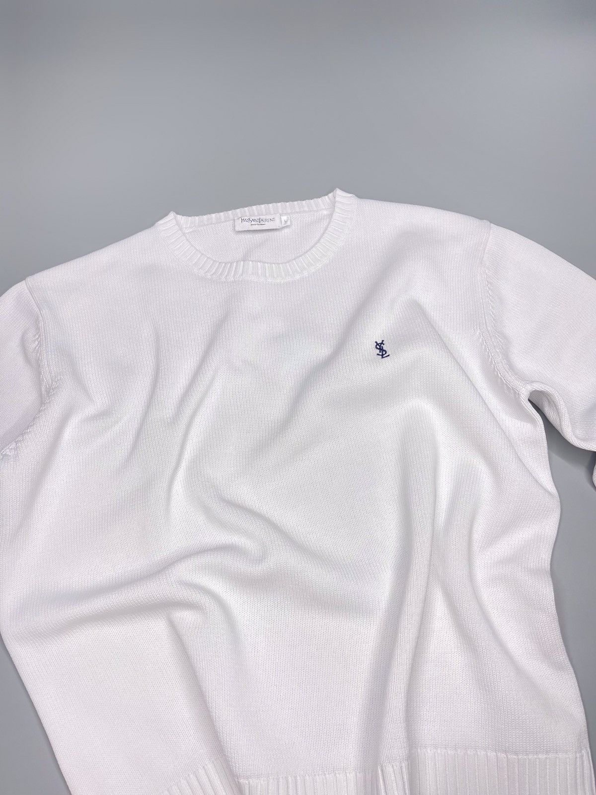 Yves Saint Laurent White YSL Sweater Knit Size US L / EU 52-54 / 3 - 6 Thumbnail