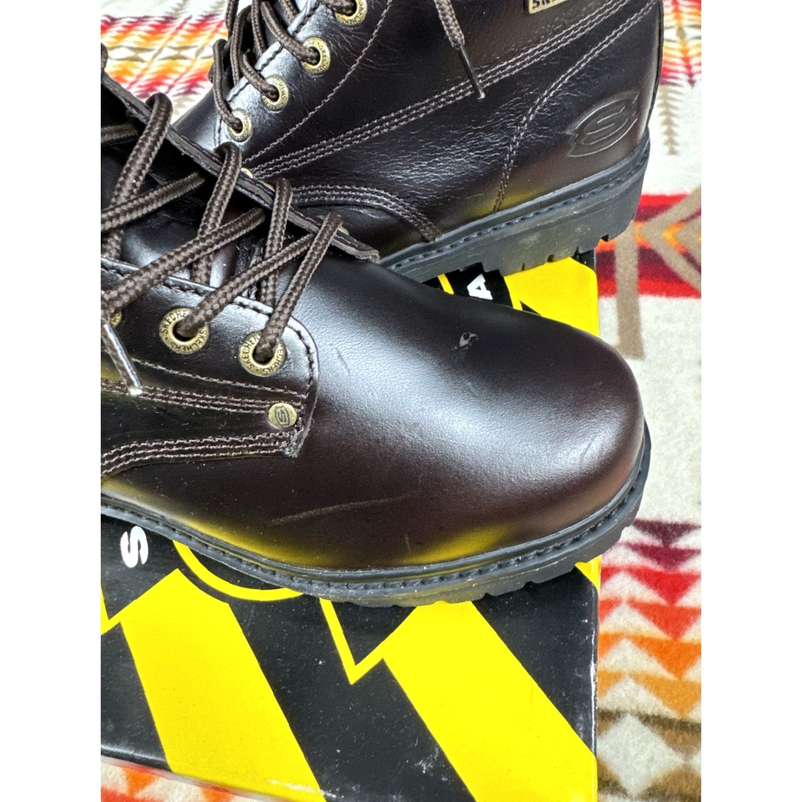 SKECHERS VINTAGE Skechers Bully Brown Boots 6606 Mens Sz 9 M W Box Leather Boots Brown 9 Mens Size US 9 / EU 42 - 3 Thumbnail