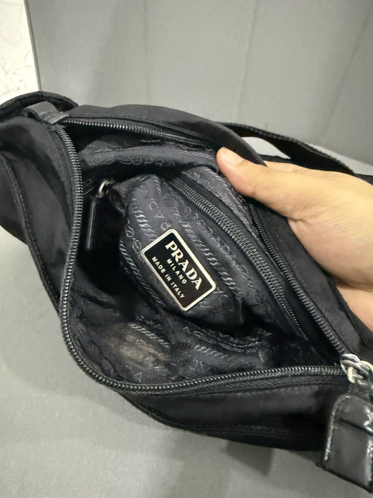Prada Vintage Prada Black Medium Sling Shoulder Nylon Bag Size ONE SIZE - 10 Thumbnail