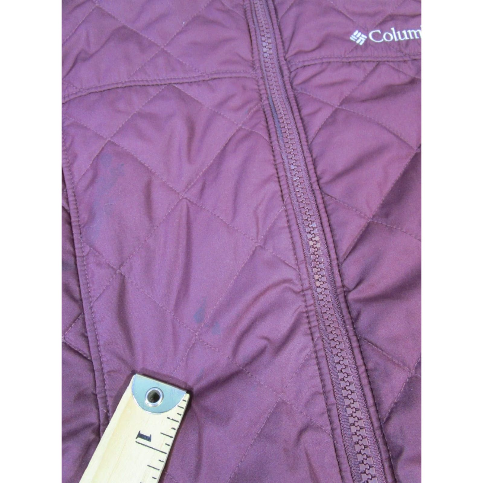 Vintage Columbia Jacket Womens XS Burgundy Quilted Insulated Long Sleeve Zip Diamond Crest Crest? Size XS / US 0-2 / IT 36-38 - 4 Thumbnail