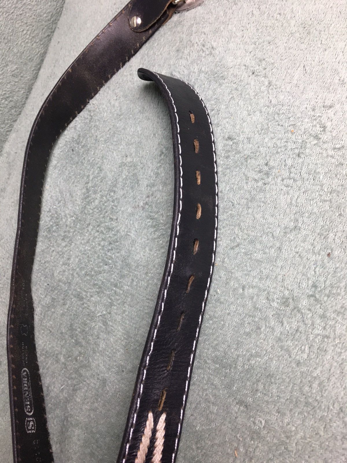 Sendra × Vintage SENDRA Vintage Embroidery Leather Ceramic Buckle Belt Sz 100 Size ONE SIZE - 15 Thumbnail
