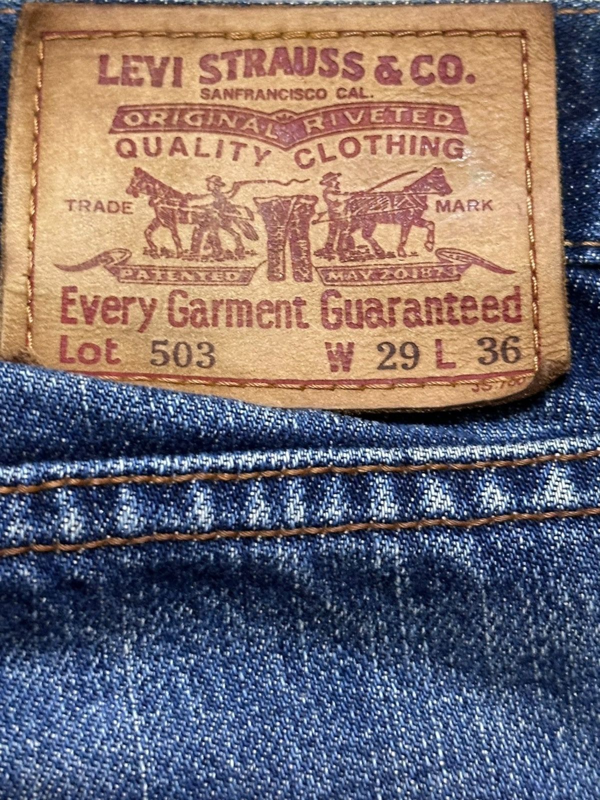 Levi's Vintage Clothing Vintage Levi’s 503-00 Straight Loose Mudwash Denim Size US 29 - 10 Thumbnail