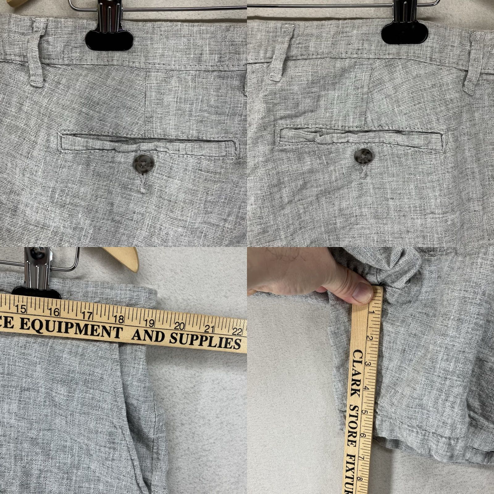 Vintage Goodfellow Men's Linen Blend Shorts Gray 38x6 Casual Chino Size US 36 / EU 52 - 9 Thumbnail