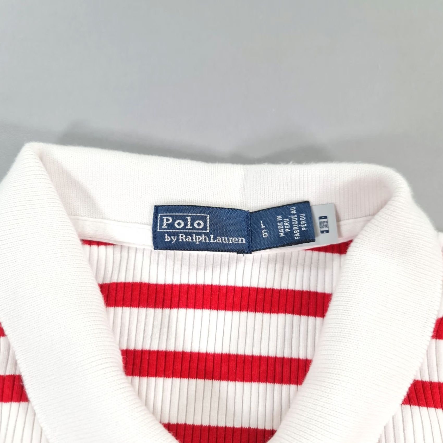 Polo Ralph Lauren Polo Ralph Lauren Polo Shirt Red White Stripe Long Sleeve Collared Knit Slim Large Women's Size L / US 10 / IT 46 - 3 Thumbnail