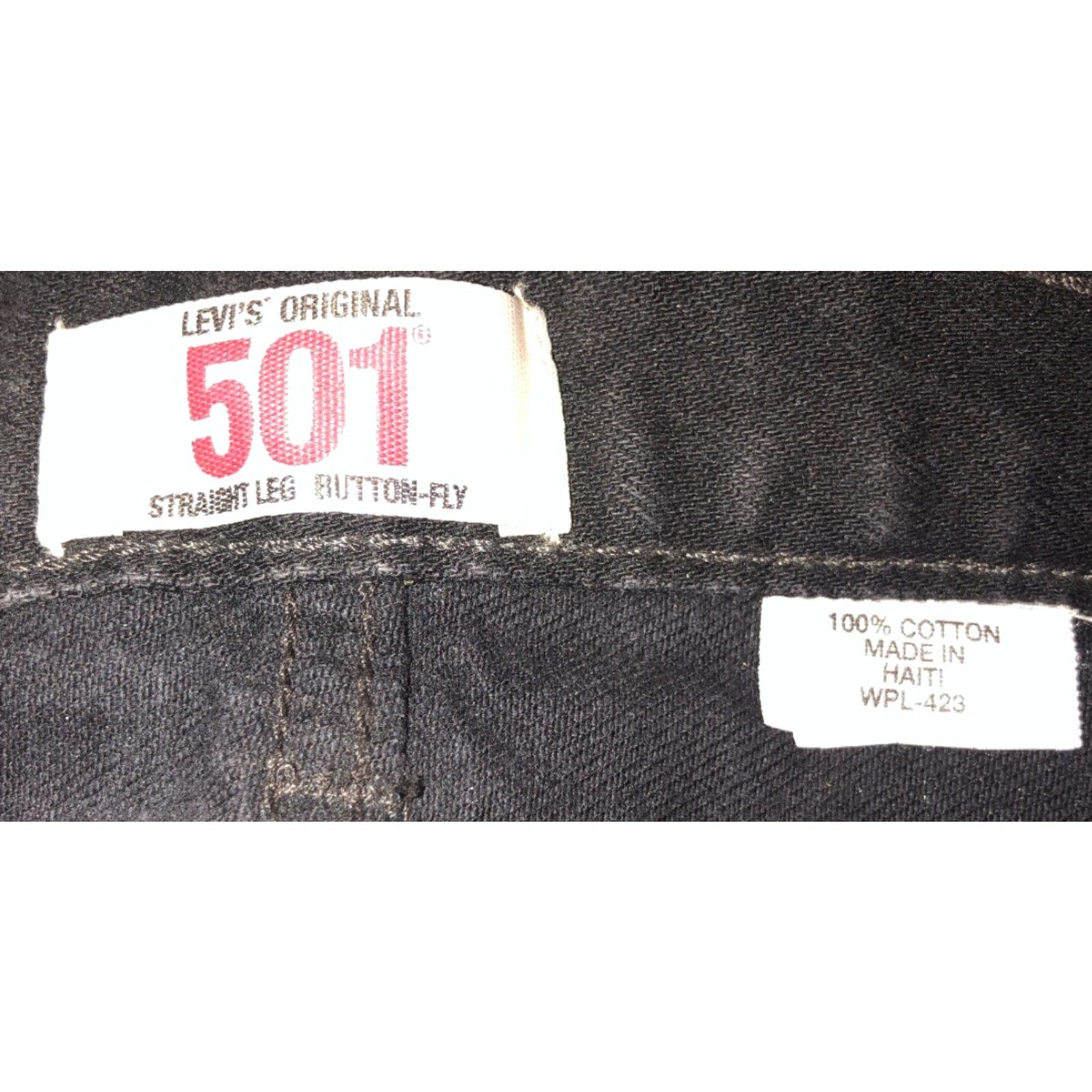 Levi's VINTAGE Levi's Men's Jeans 501 Straight Leg 38x30 Black Classic Mid Rise Button-Fly Size US 38 / EU 54 - 5 Thumbnail