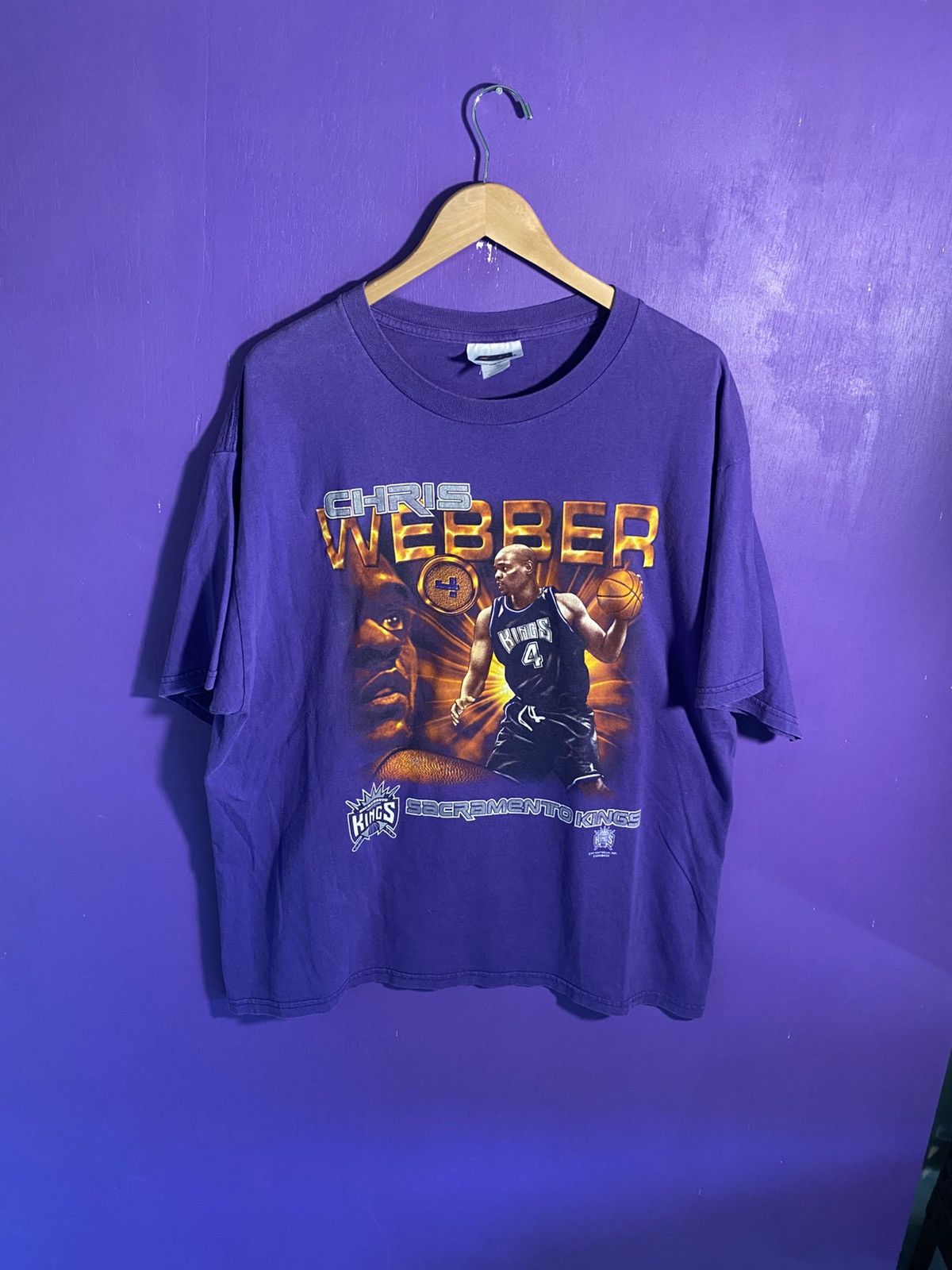 NBA Vintage 90s CSA Sacramento kings Chris Webber player tee Size US XL / EU 56 / 4 - 1 Thumbnail