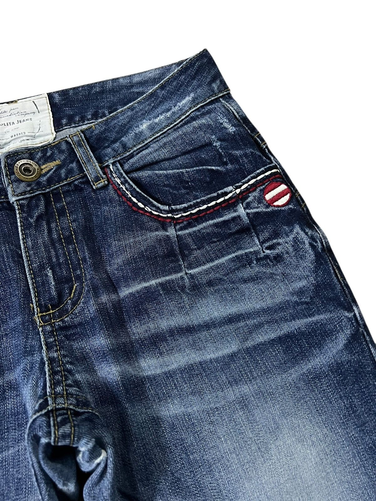 Japanese Brand Flare Jean Lolita Distress Mud Wash Jean Size US 31 - 8 Thumbnail
