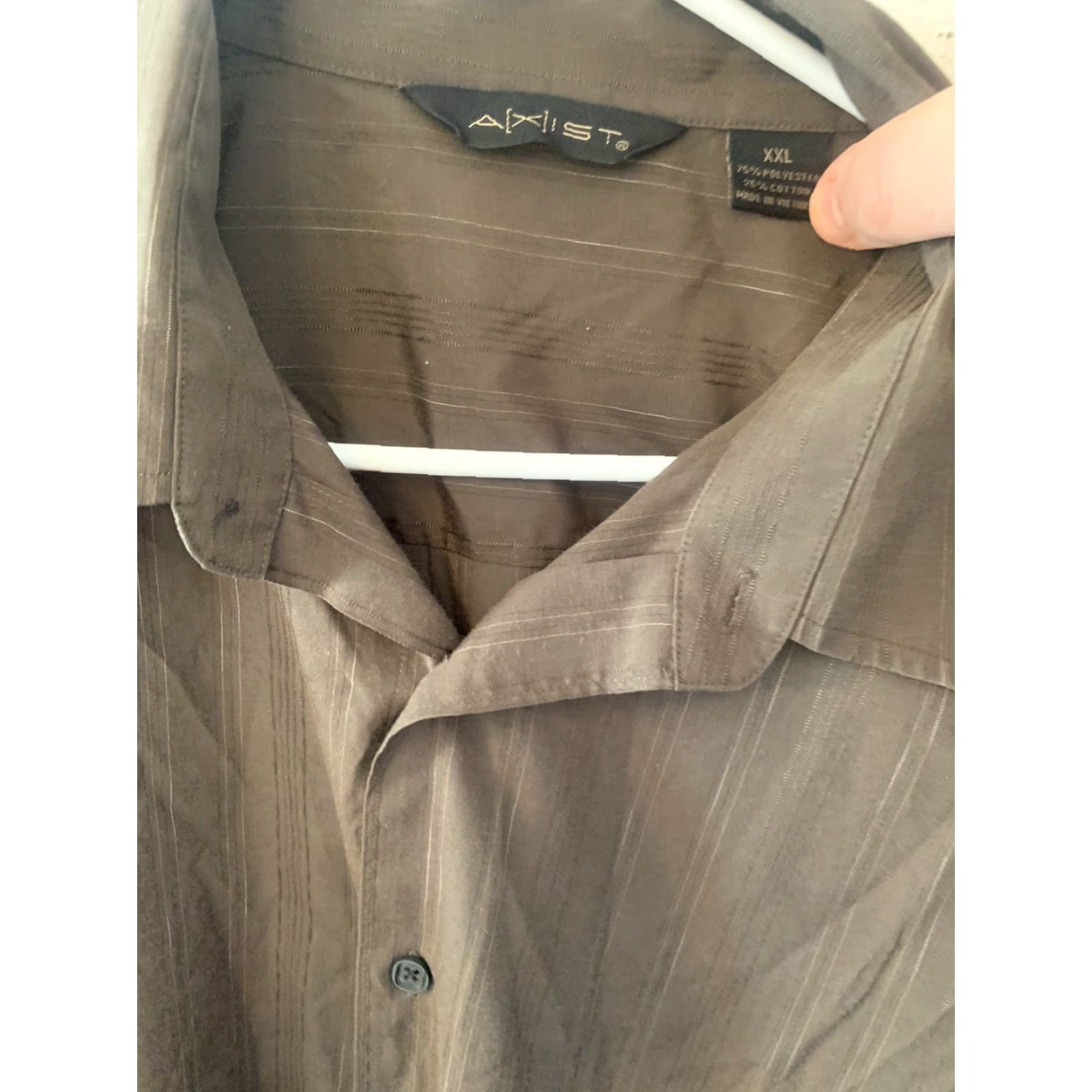 Vintage A[X]IST Men's Button-down LONG Sleeve Shirt XXL Brown Size US XXL / EU 58 / 5 - 2 Thumbnail