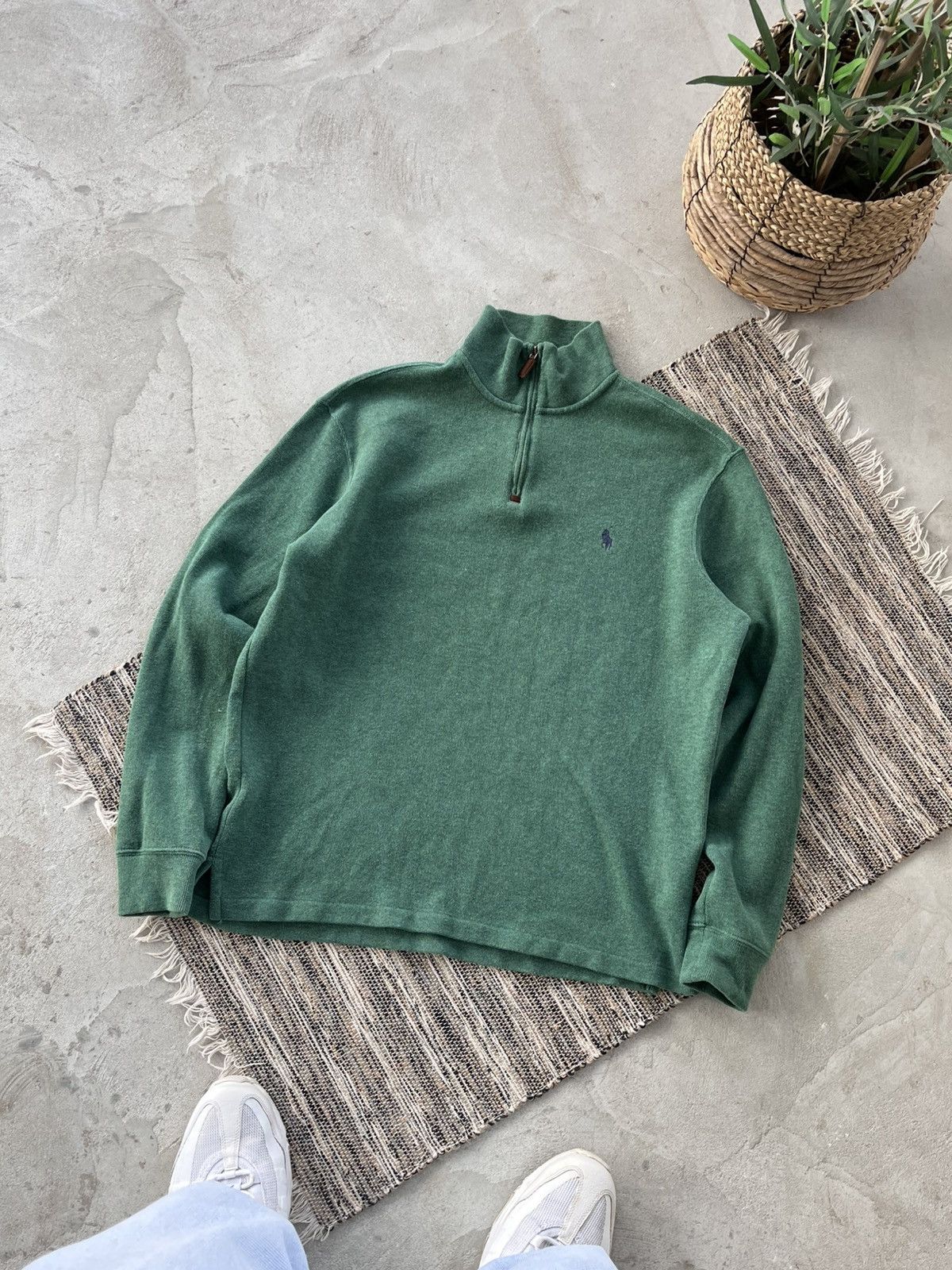 Polo Ralph Lauren Vintage Polo Ralph Lauren Half Zip Sweatshirt Green Y2K Size US M / EU 48-50 / 2 - 2 Thumbnail