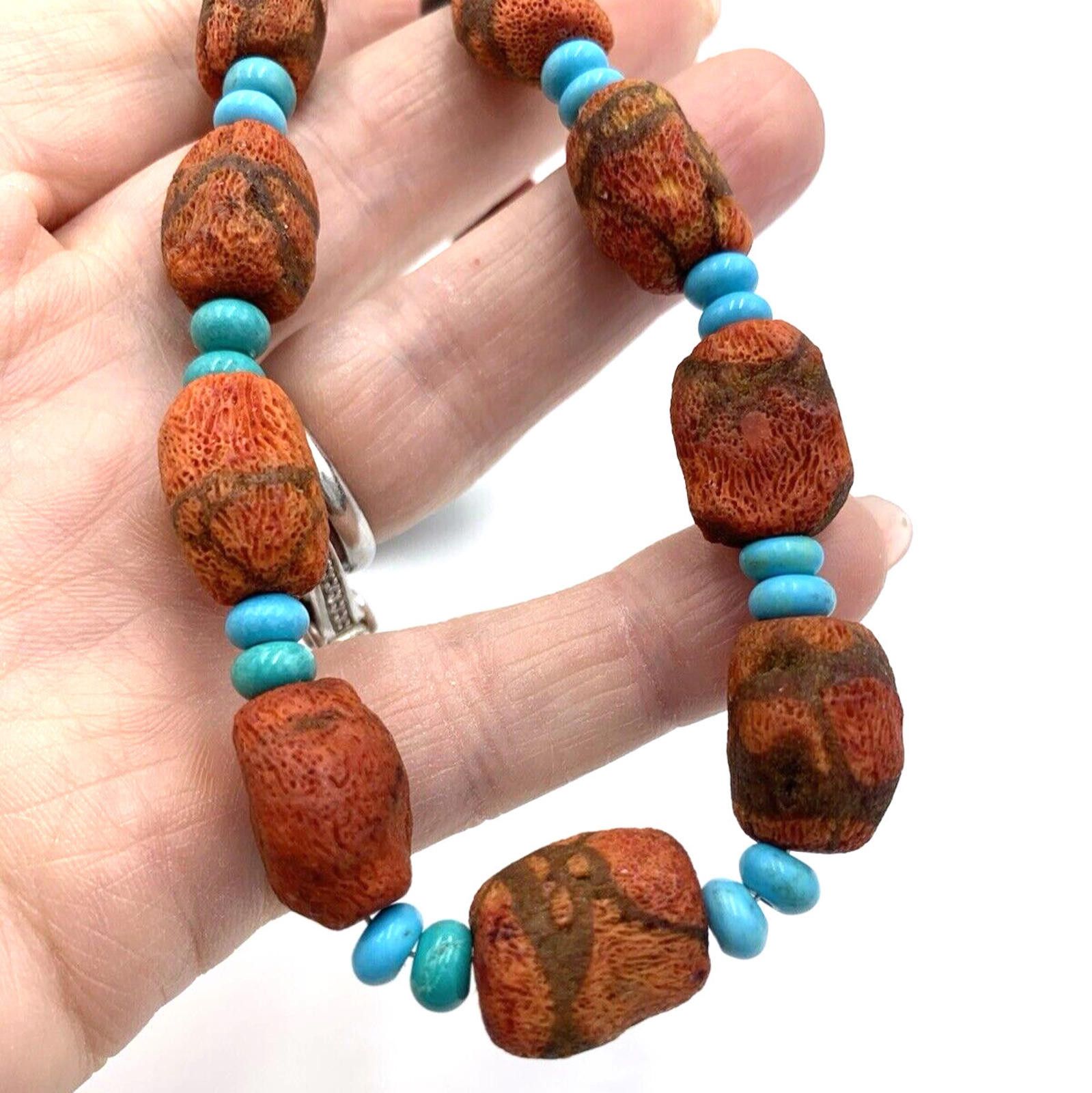 Other Avi Soffer Israel 925 Silver Turquoise Coral Necklace NWT Size ONE SIZE - 1 Thumbnail