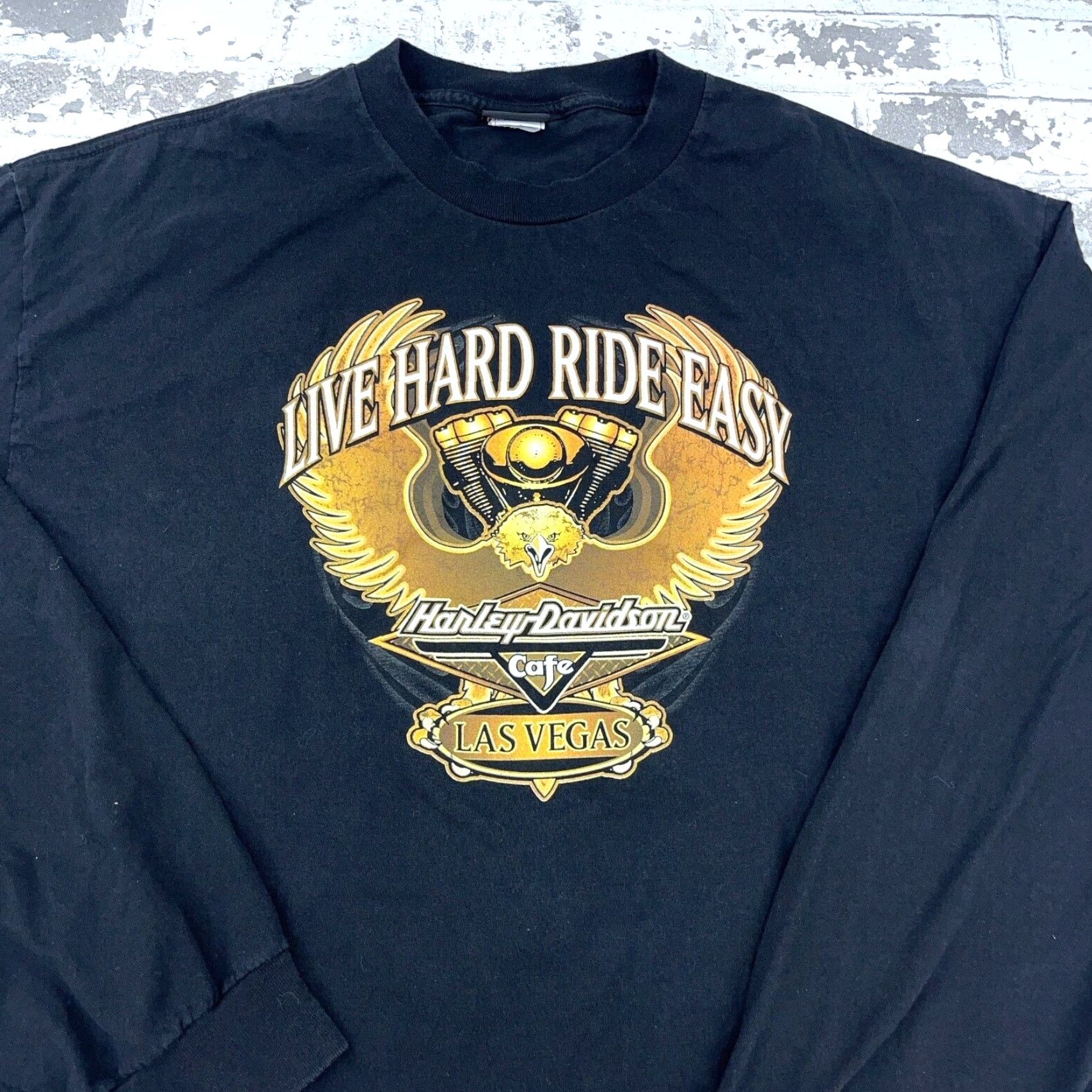 Harley Davidson Harley-Davidson Shirt Men XXL Black Long Sleeve Tee Motorcycle Screaming Eagle Size US XXL / EU 58 / 5 - 2 Thumbnail