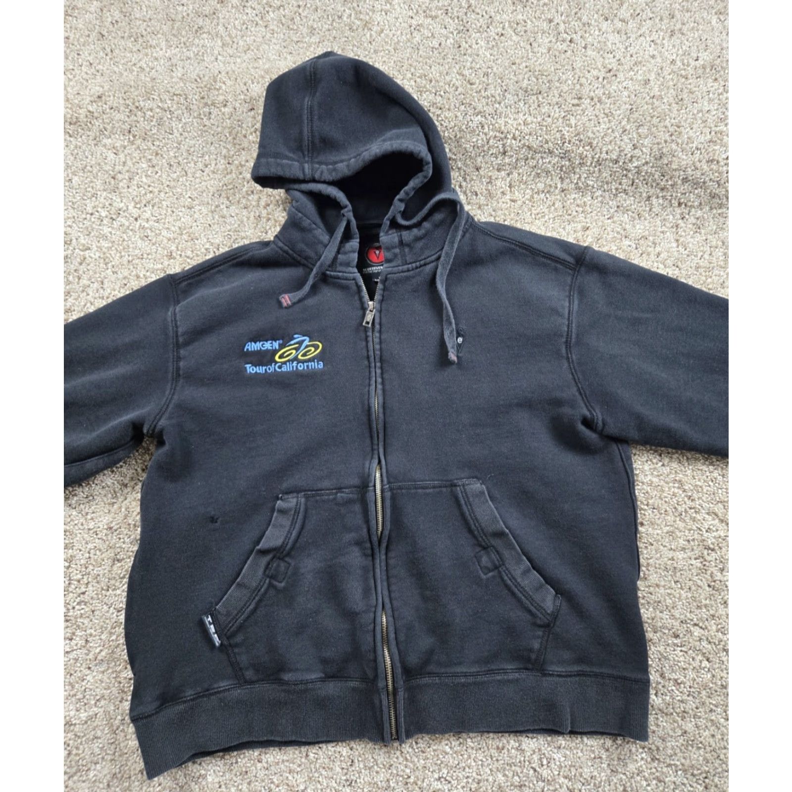 Vintage SCOTTeVEST Hoodie Mens M Black Full Zip AMGEN Tour Of California Distressed Size US M / EU 48-50 / 2 - 5 Thumbnail