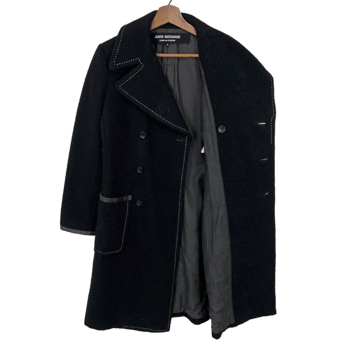 Junya Watanabe Junya Watanabe Wool Long Coat Double Breasted Coat Size US M / EU 48-50 / 2 - 2 Thumbnail