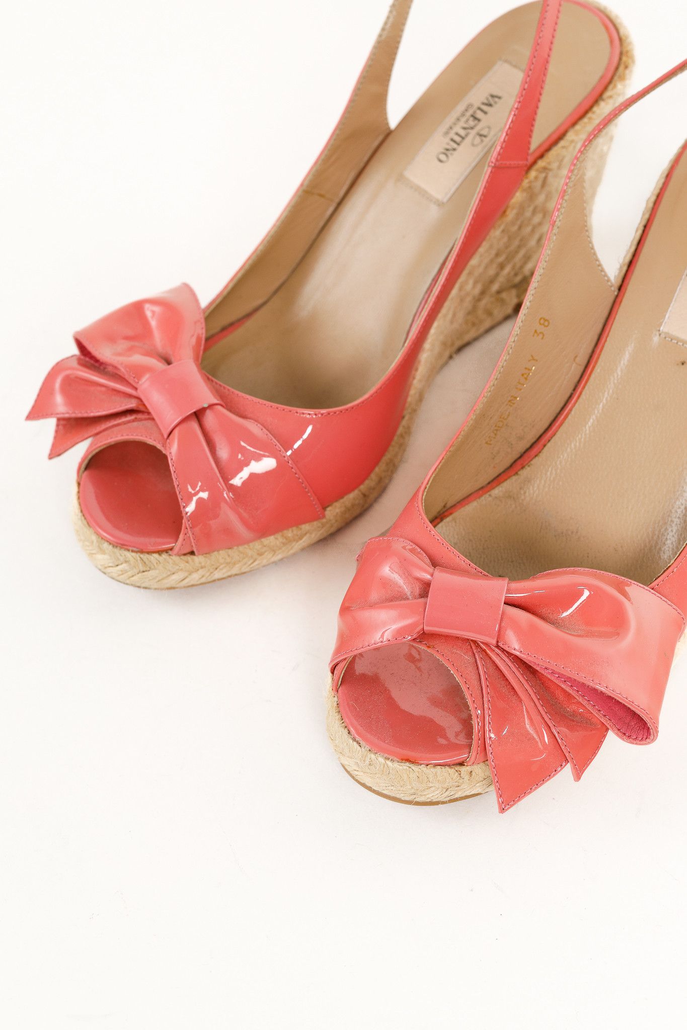 Valentino Valentino Garavani Patent Bow Slingback Espadrille Wedges Size US 7.5 / IT 37.5 - 5 Thumbnail