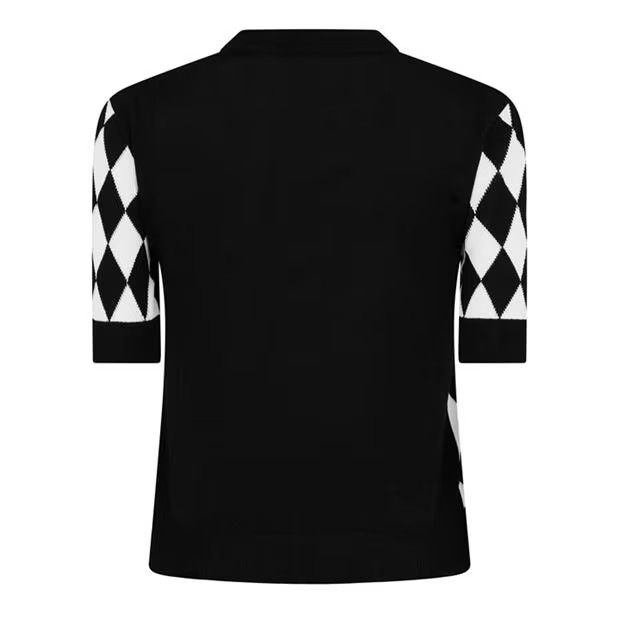 Balmain o1g2r1mq0924 Diamond Knitted T-Shirts in Black & White Size XS / US 0-2 / IT 36-38 - 2 Thumbnail