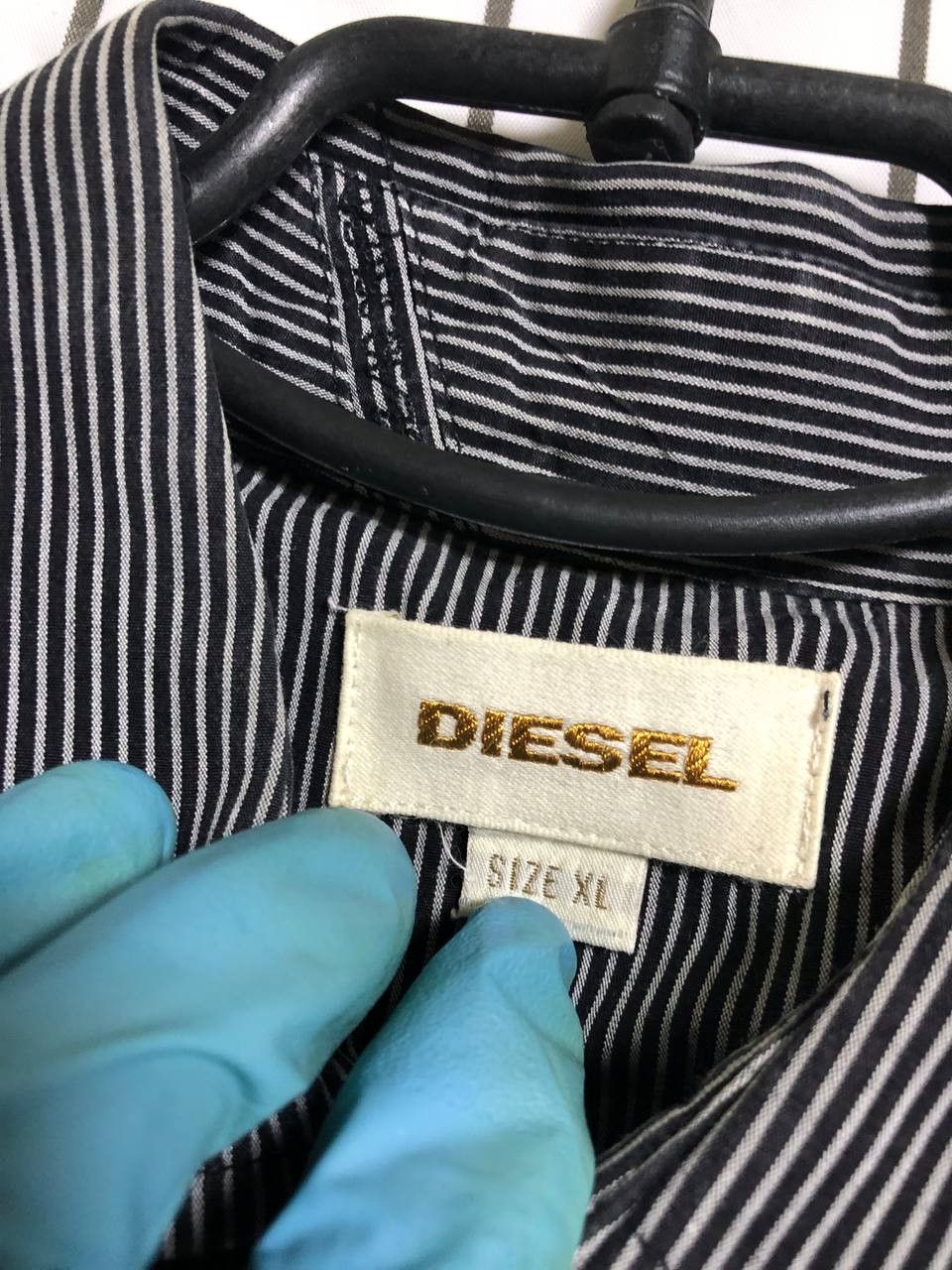 Diesel Vintage Diesel quilted contrast logo shirt japan style Size US XL / EU 56 / 4 - 11 Thumbnail