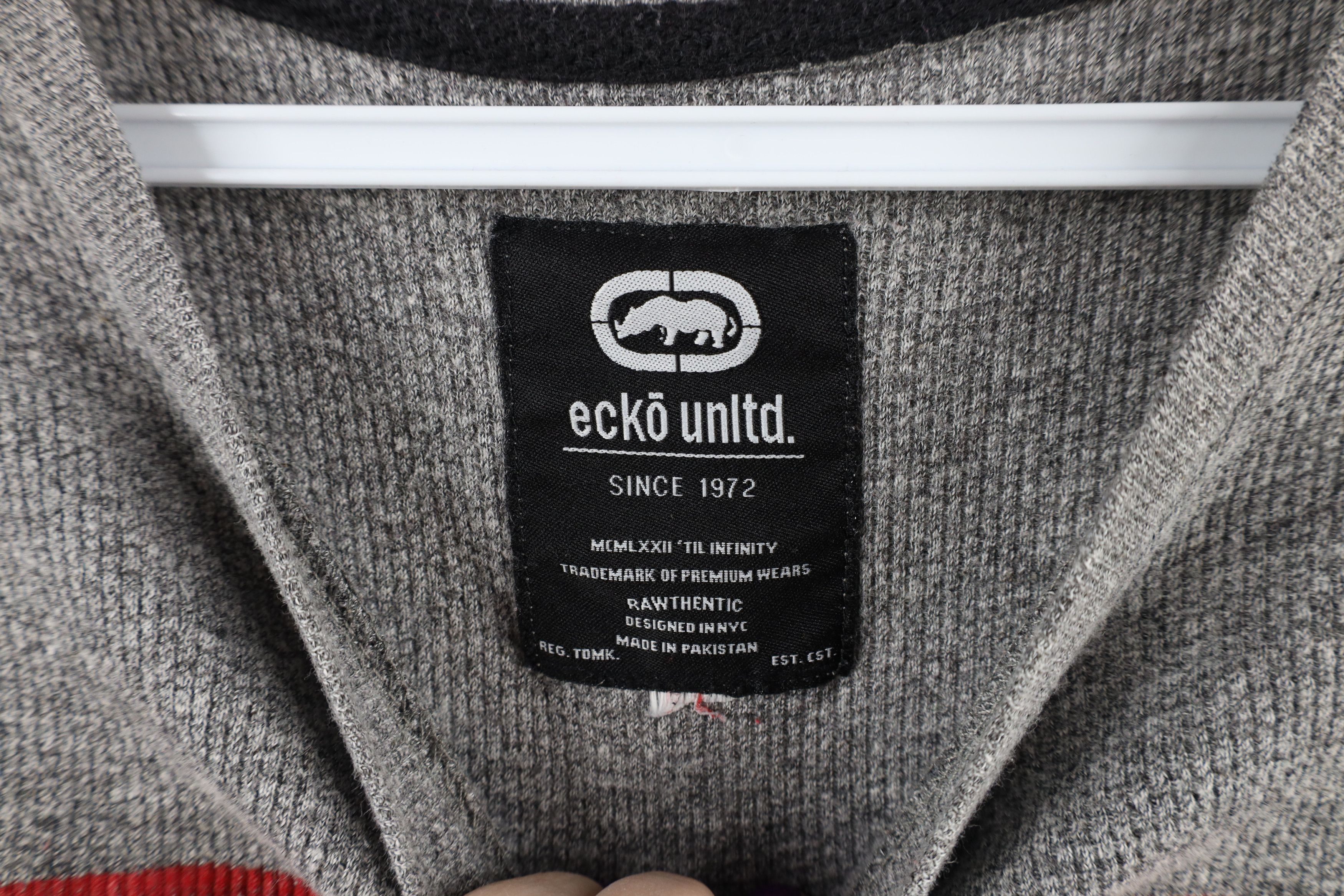 Ecko Unltd. × Vintage Vintage Ecko Thermal Waffle Knit Long Sleeve T-Shirt Gray Size US S / EU 44-46 / 1 - 6 Thumbnail