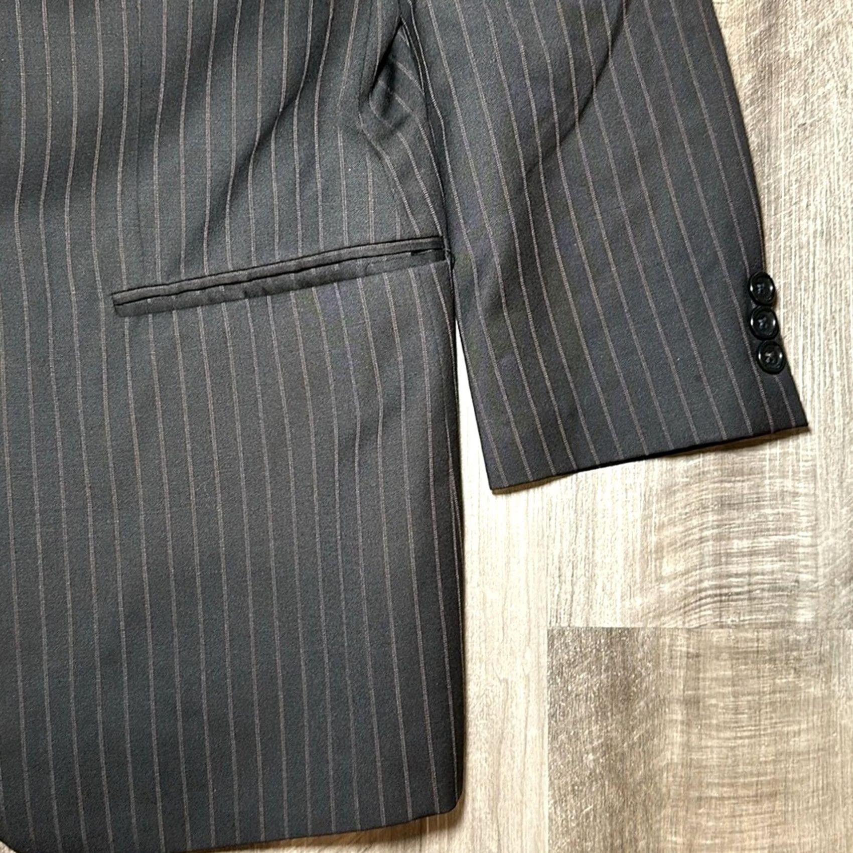Armani Armani Collezioni Sport Coat Jacket - 40S Black Pinstripe Wool 2 Piece Mens Regular Size US XXS / EU 40 - 4 Thumbnail