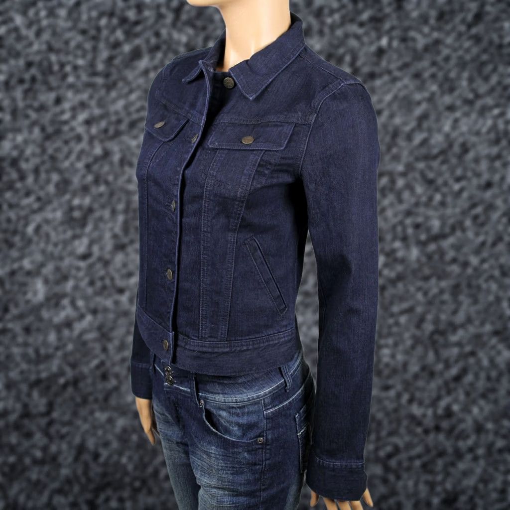 Denime Lauren Jeans Co. Denim Jacket Button Pockets NWT XS Blue Denim Jacket Womens XS NWT 39 Size 26" / US 2 / IT 38 - 1 Thumbnail