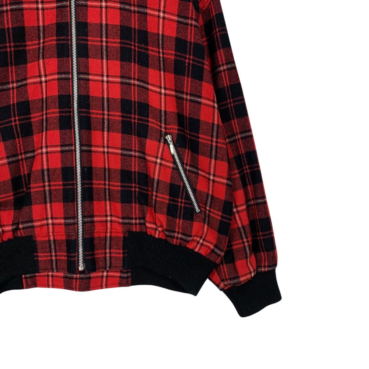 Japanese Brand SAISON DE ELLE SENSHUKAI Red Check Bomber Jacket #2302-C102 Size M / US 6-8 / IT 42-44 - 4 Thumbnail