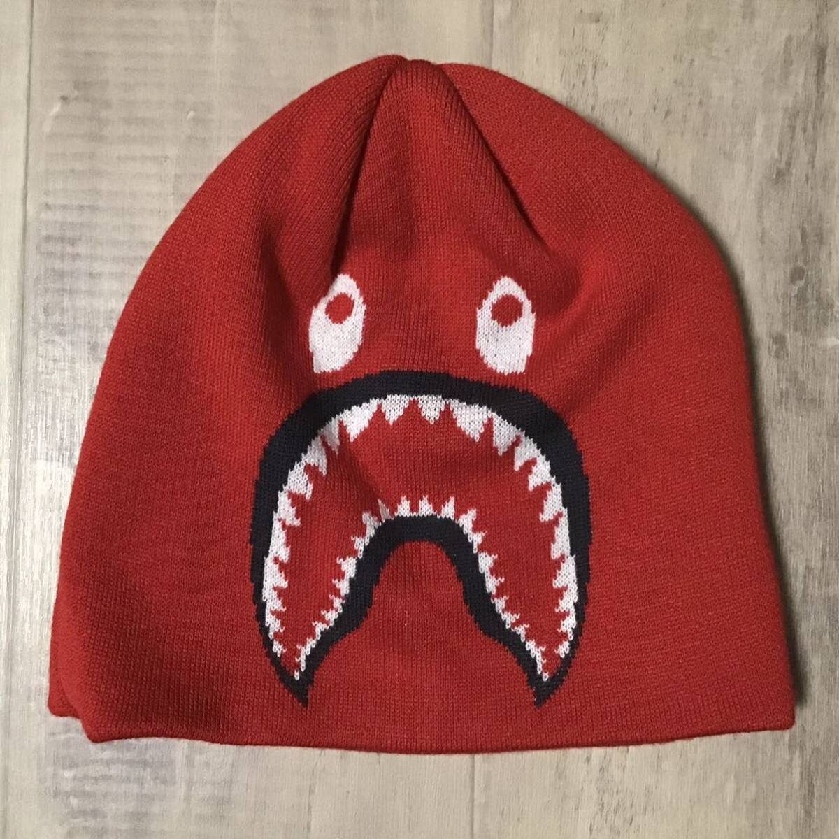 Bape BAPE Shark beanie knit cap red a bathing ape PONR Size ONE SIZE - 2 Thumbnail