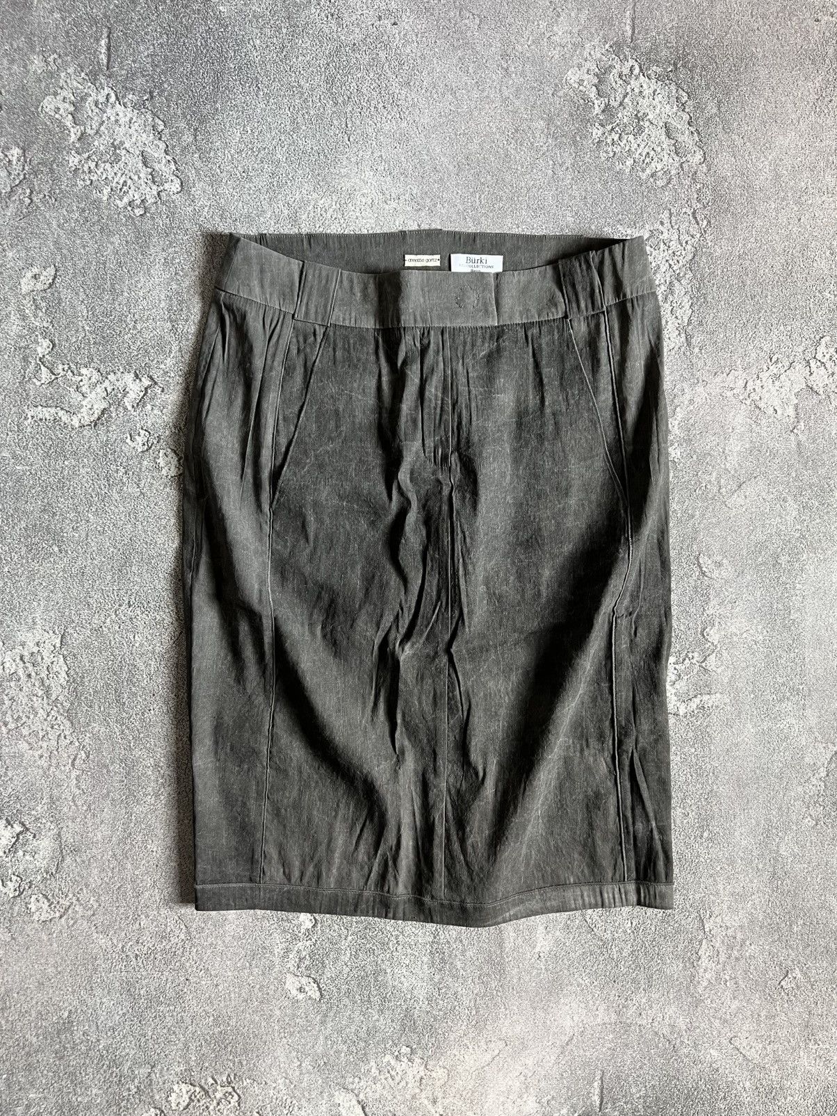 Annette Gortz Annette Gortz Sz 40 Crinkle Straight Kiss Skirt Linen Blend Size 27" / US 4 / IT 40 - 2 Thumbnail