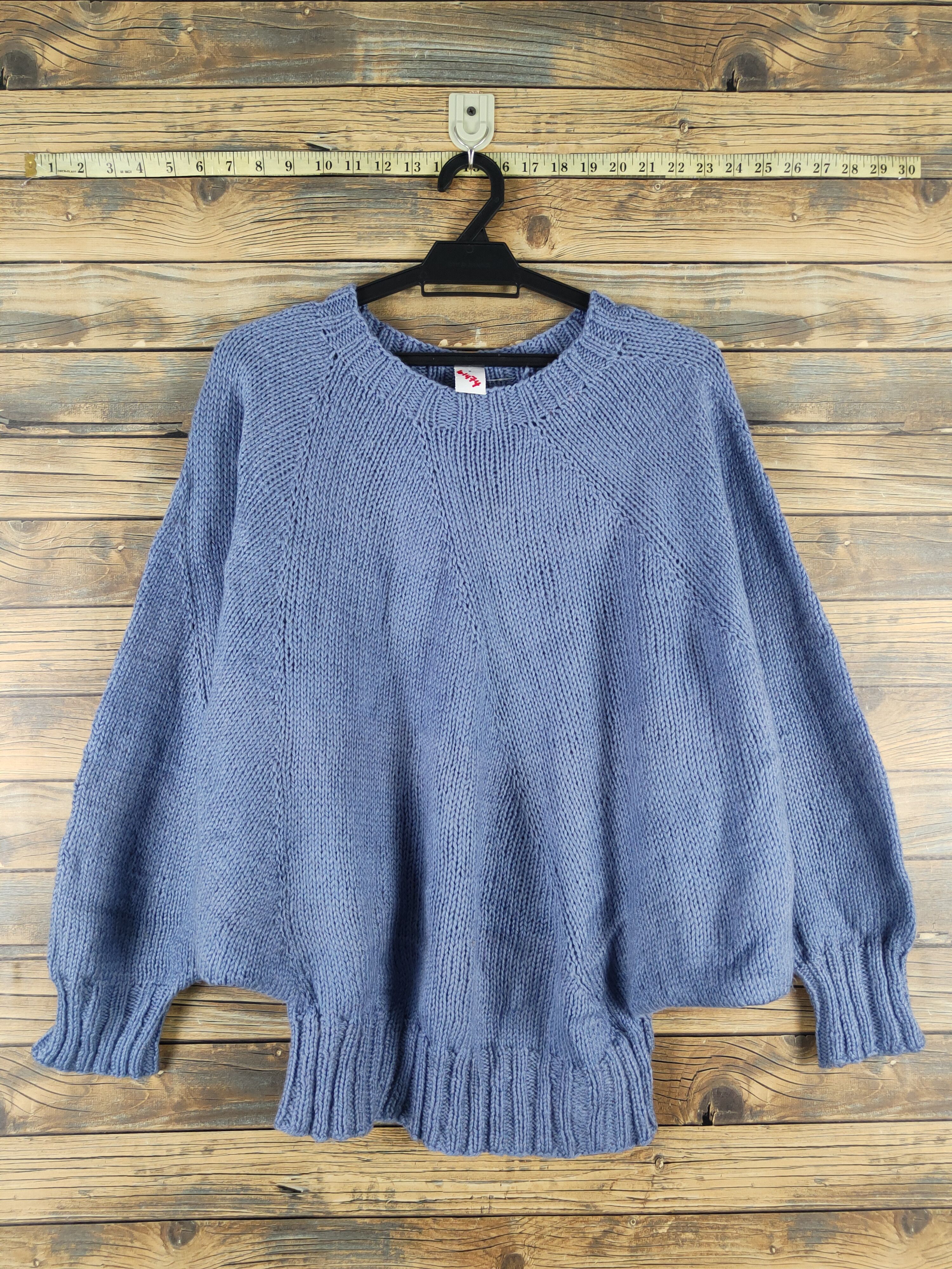 Homespun Knitwear × Japanese Brand × Vintage Japanese Brand Blue Knitwear Sweatshirts #W1474 Size L / US 10 / IT 46 - 1 Thumbnail