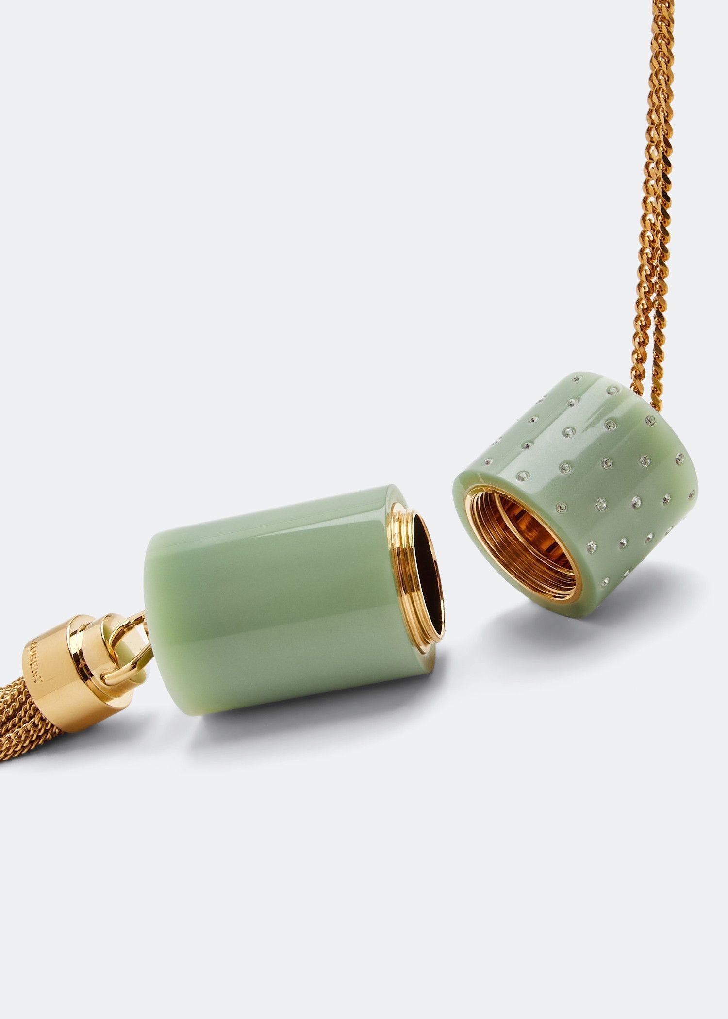 Saint Laurent Paris o1bcso1str1224 Size: OS/Angelica Mini Tube Necklace in Green Size ONE SIZE - 3 Thumbnail