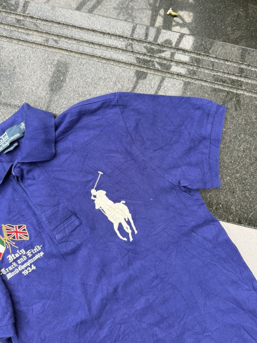 Polo Ralph Lauren 90’s POLO RL RUGBY RARE MULTI BRITAIN ITALIANLOGO Y2K TSHIRT Size US S / EU 44-46 / 1 - 6 Thumbnail