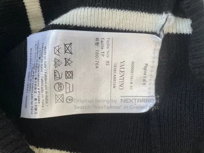 Valentino Valentino V-neck knit black and white classic color scheme Size XS / US 0-2 / IT 36-38 - 5 Thumbnail