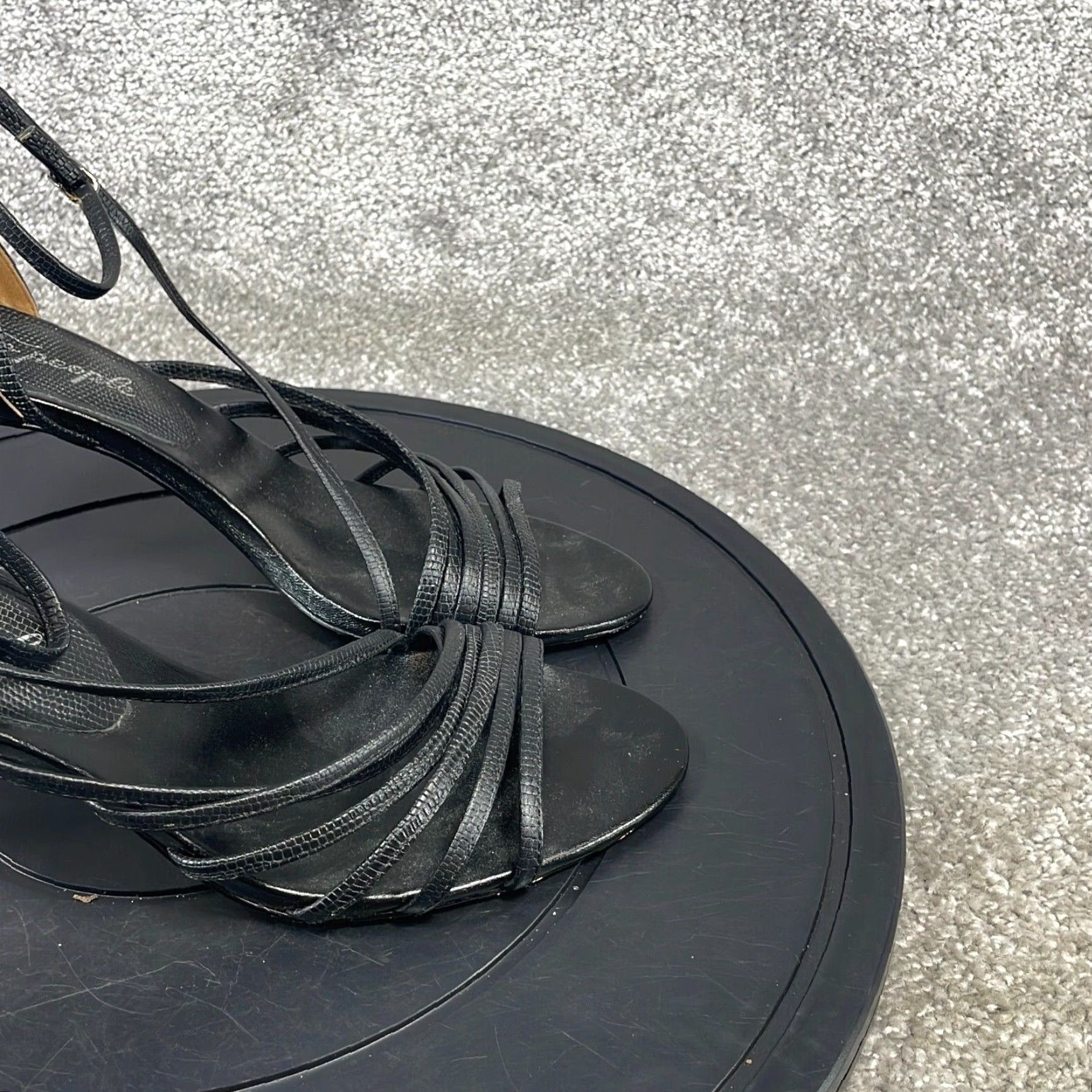 Free People VINTAGE Free People Women's Sandals Adult 8.5 Black Leather Strappy High Heel Stiletto Casual Summer Size US 9 / IT 39 - 5 Thumbnail
