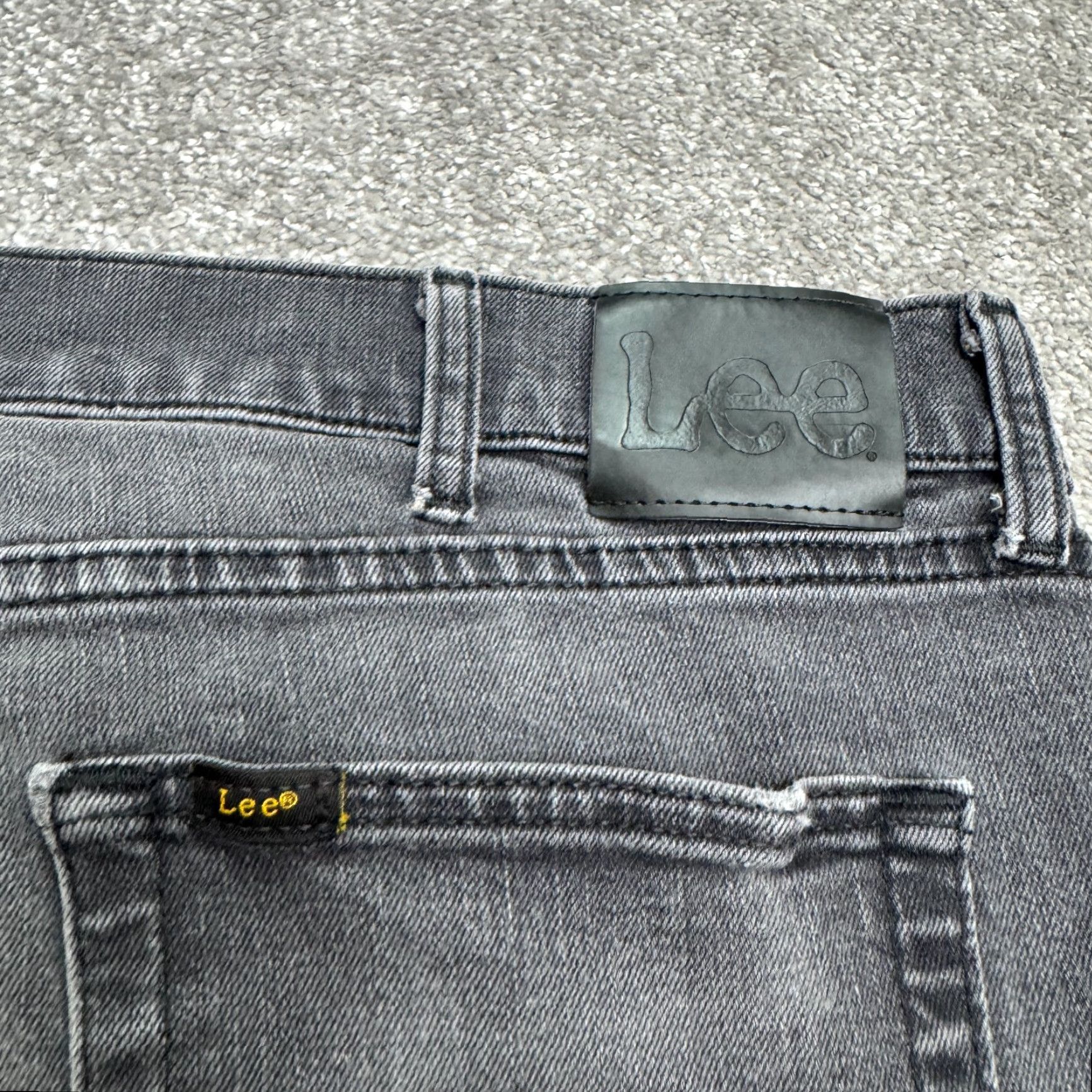 Lee Lee S-Gene Cone Regular Fit Straight Denim Jeans Mens 42x30 Stone Wash Grunge US 90s Style Logo Mens Size US 42 / EU 58 - 6 Thumbnail