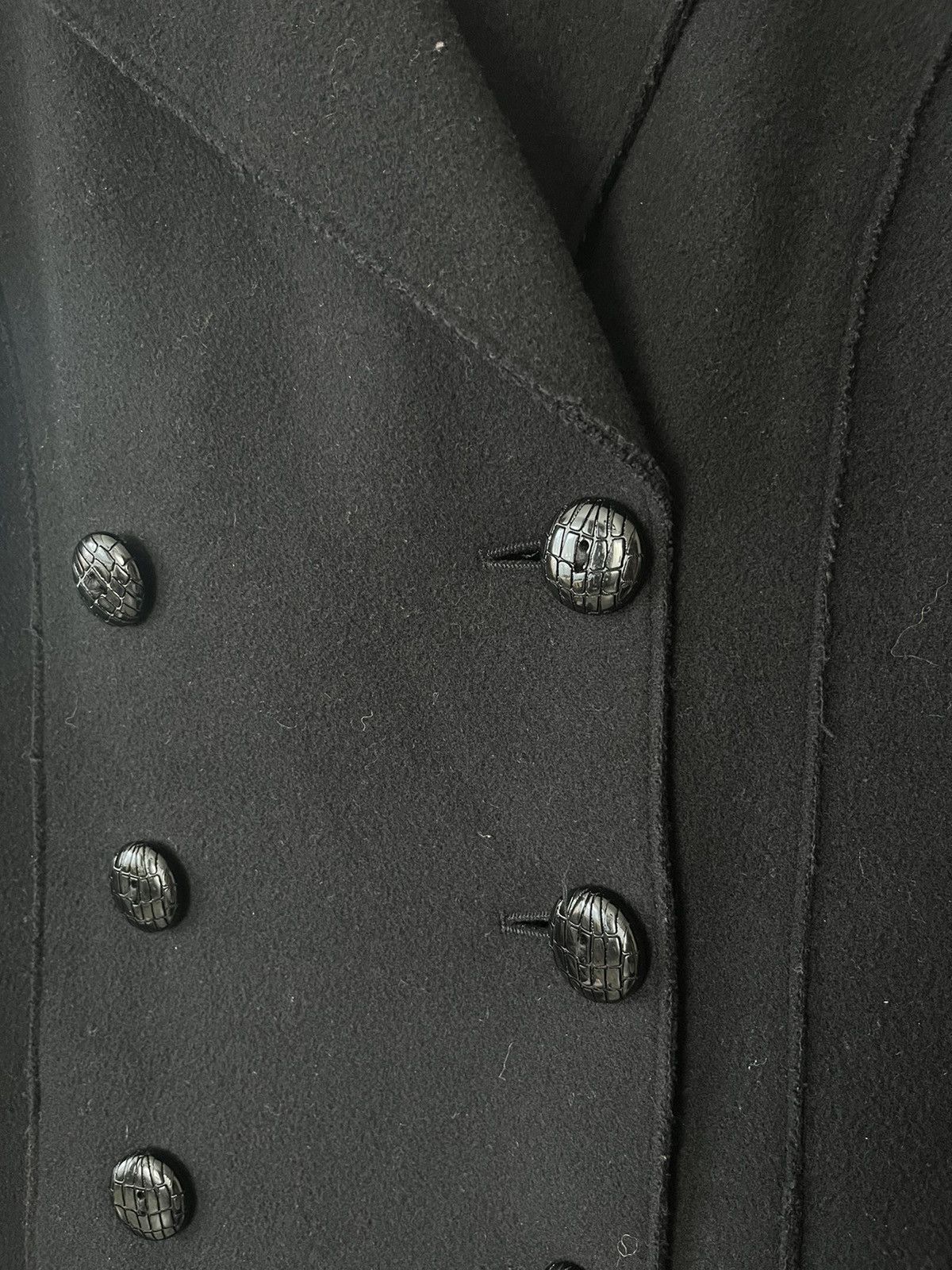Emporio Armani Emporio Armani Black Wool Double Breasted Peacoat Jacket Size US S / EU 44-46 / 1 - 3 Thumbnail