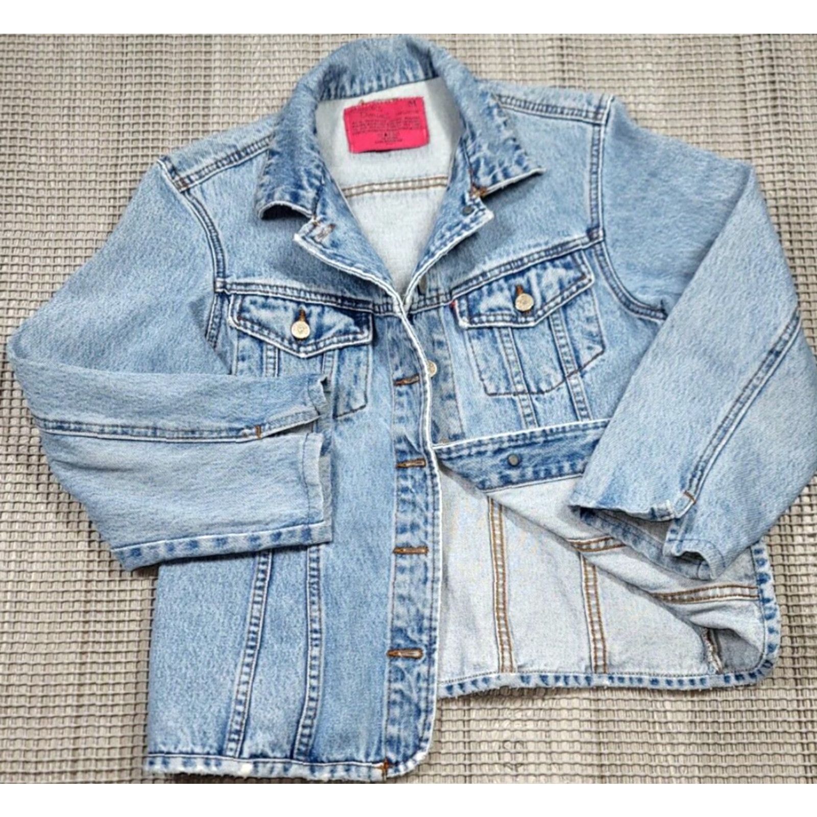 Denime VINTAGE carol's denim's Denim Jacket Womens M Blue 90s Biker Coat Jacket Casual Bohemian Motorcycle Pocket Embroidered Logo Collared Lightweight Size M / US 6-8 / IT 42-44 - 2 Thumbnail