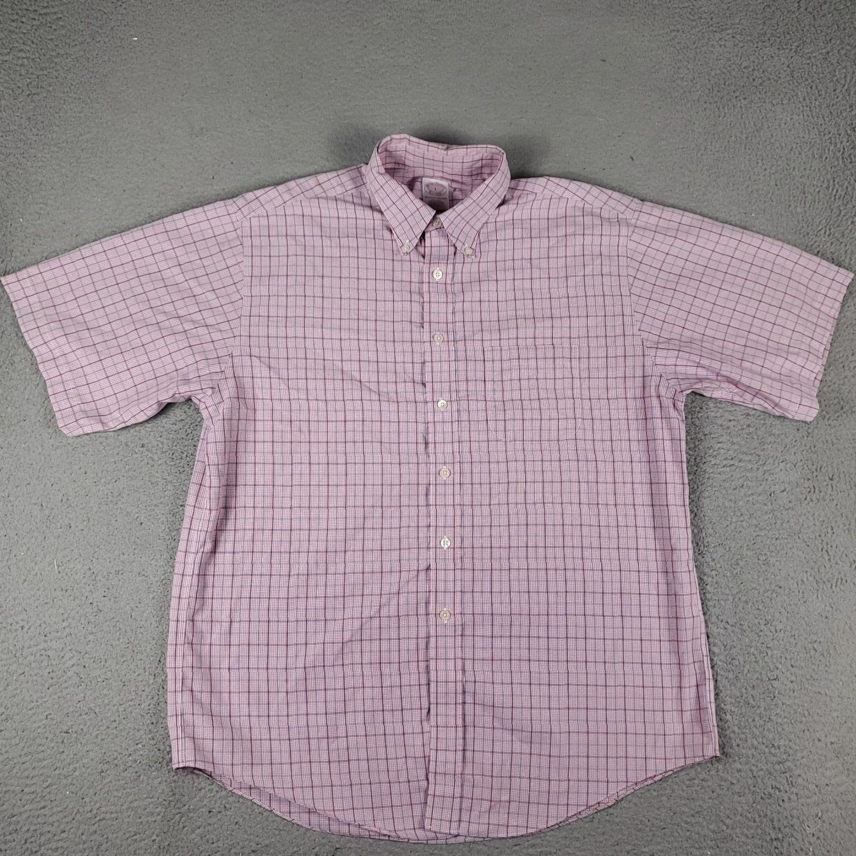 Brooks Brothers VINTAGE Brooks Brothers Shirt Mens Large Pink Plaid Short Sleeve Button-Up Collared Classic Preppy Mens L Pink Shirt Size US L / EU 52-54 / 3 - 2 Thumbnail