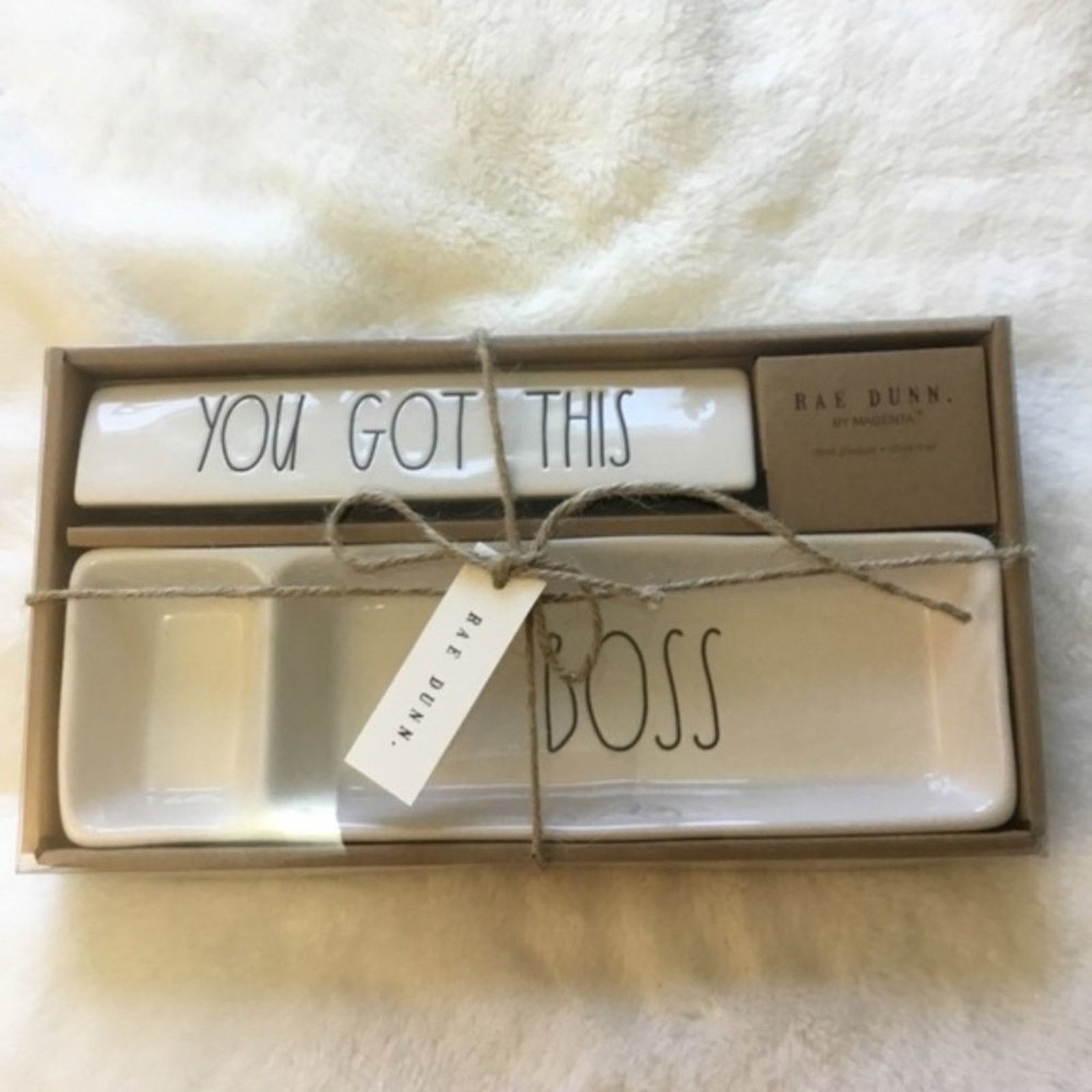 Other Rae Dunn White "YOU GOT THIS" and "BOSS" Desk Set Size ONE SIZE - 1 Thumbnail