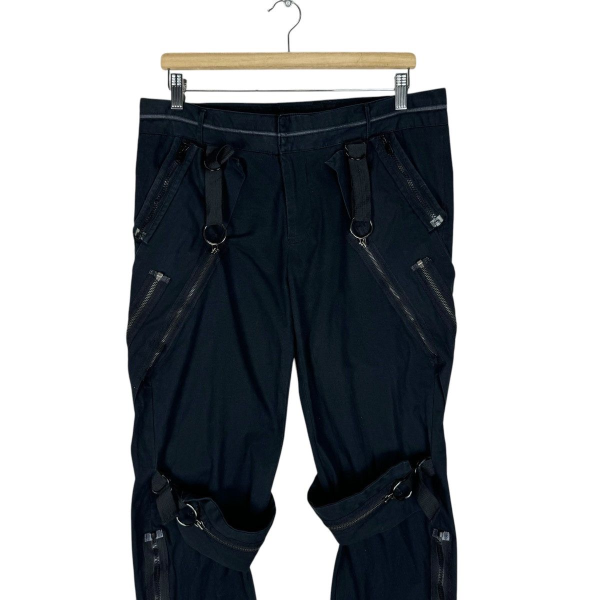 If Six Was Nine ❄️ALGONQUINS BONDAGE FLARE GOTHIC ZIPPER PANTS Size US 32 / EU 48 - 3 Thumbnail
